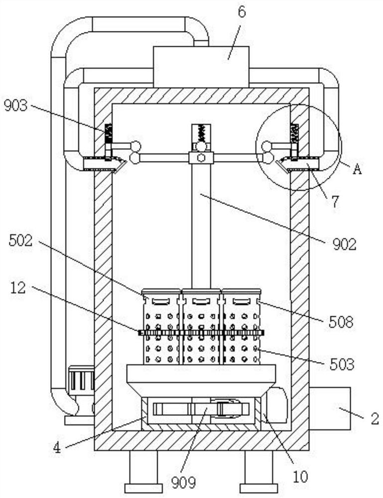 Waste gas treatment device used in production of adhesive with food protein as raw material