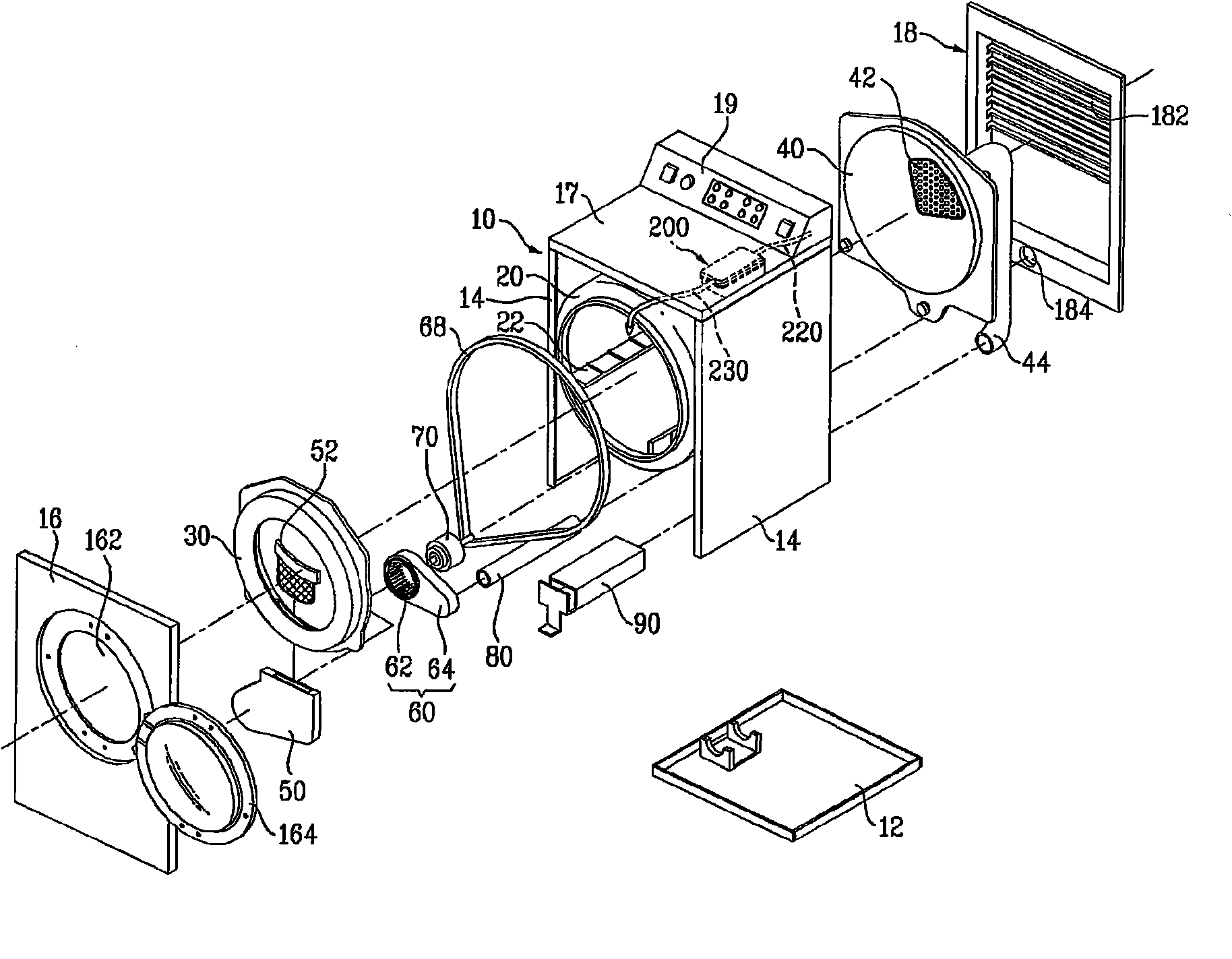 Steam laundry dryer