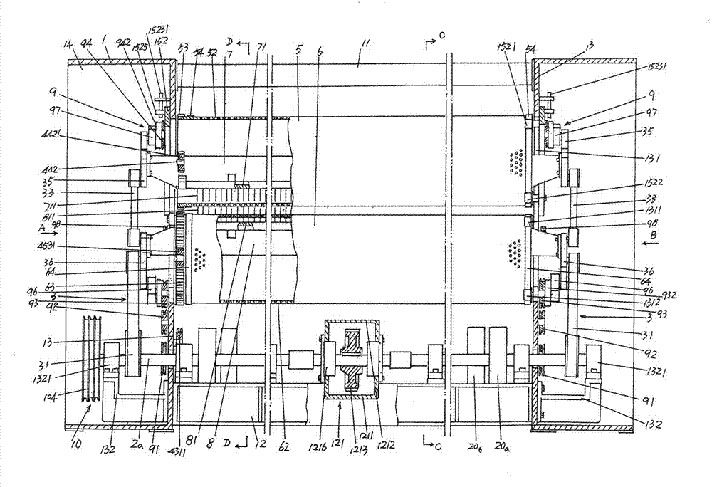 Double-drum rotary-type needling machine