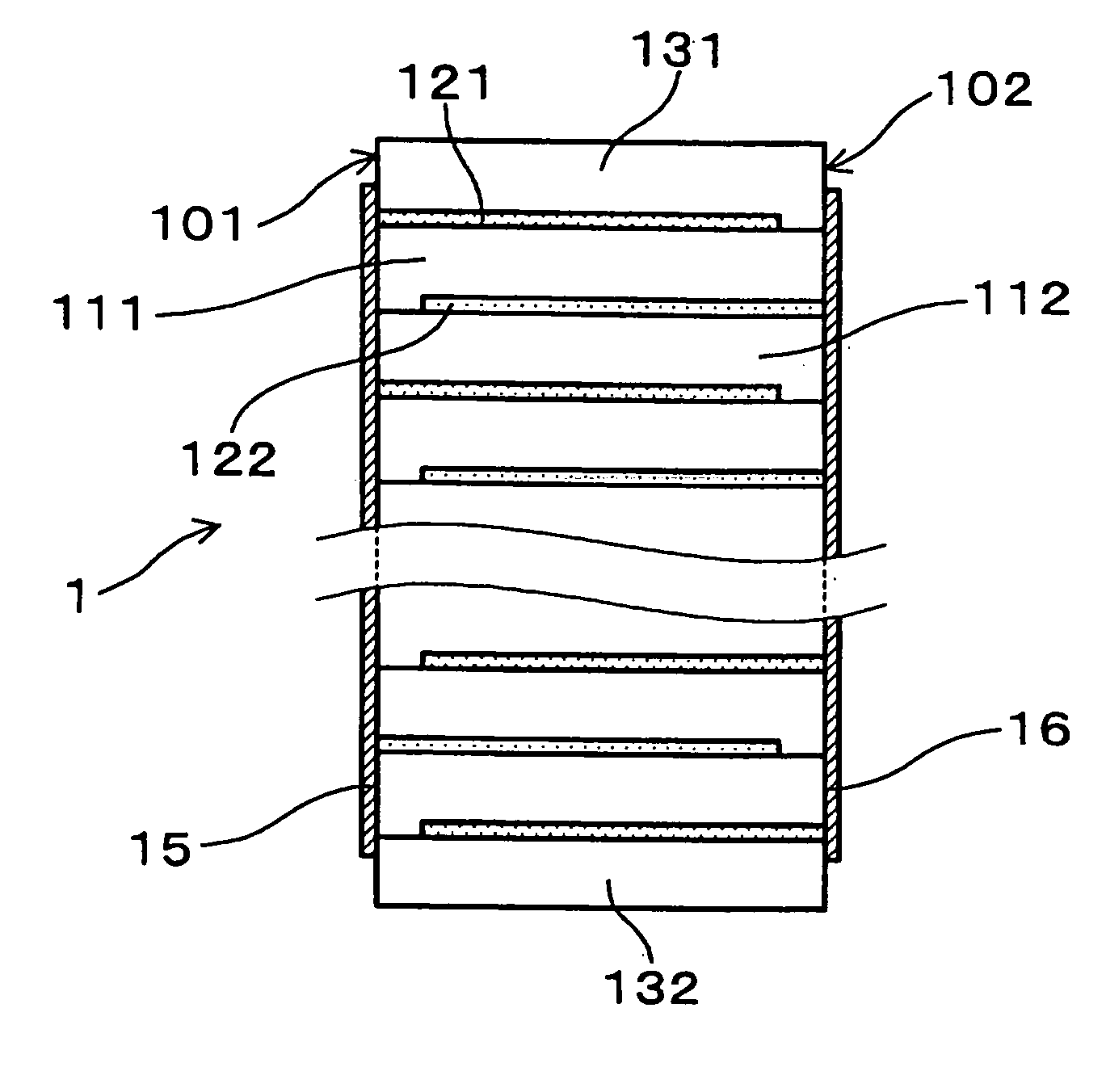 Piezoelectric stack and production method of piezoelectric stack