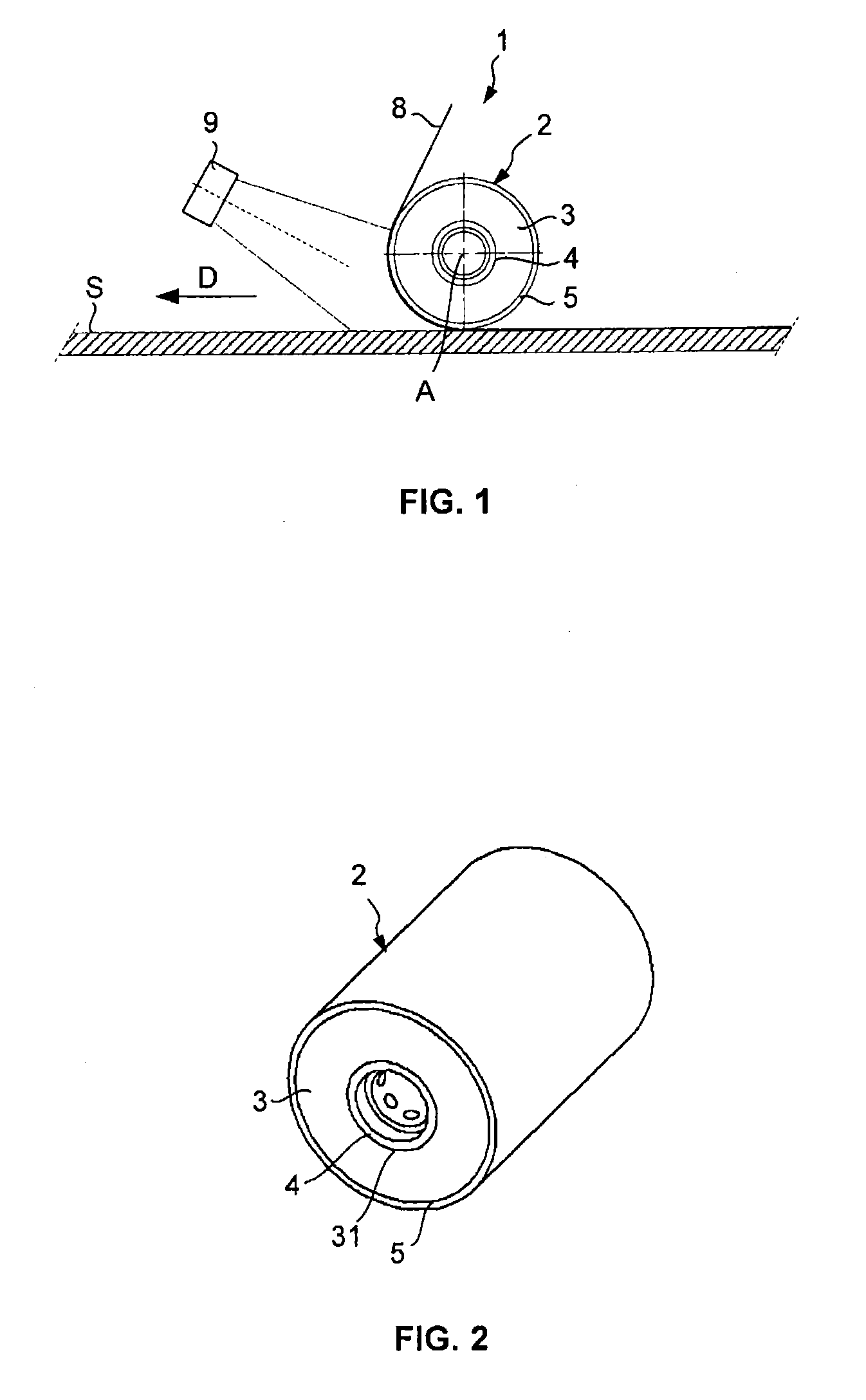 Fiber application machine with compacting roller transparent to the radiation of the heating system