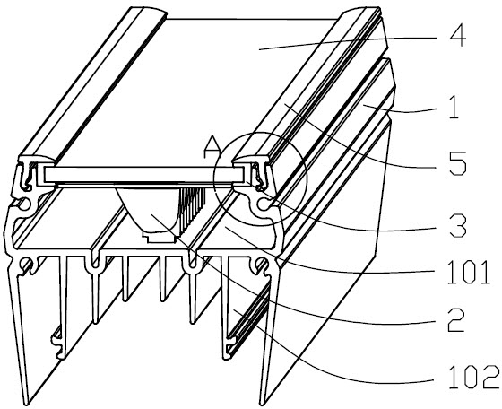 Sealing structure for strip-shaped lamp