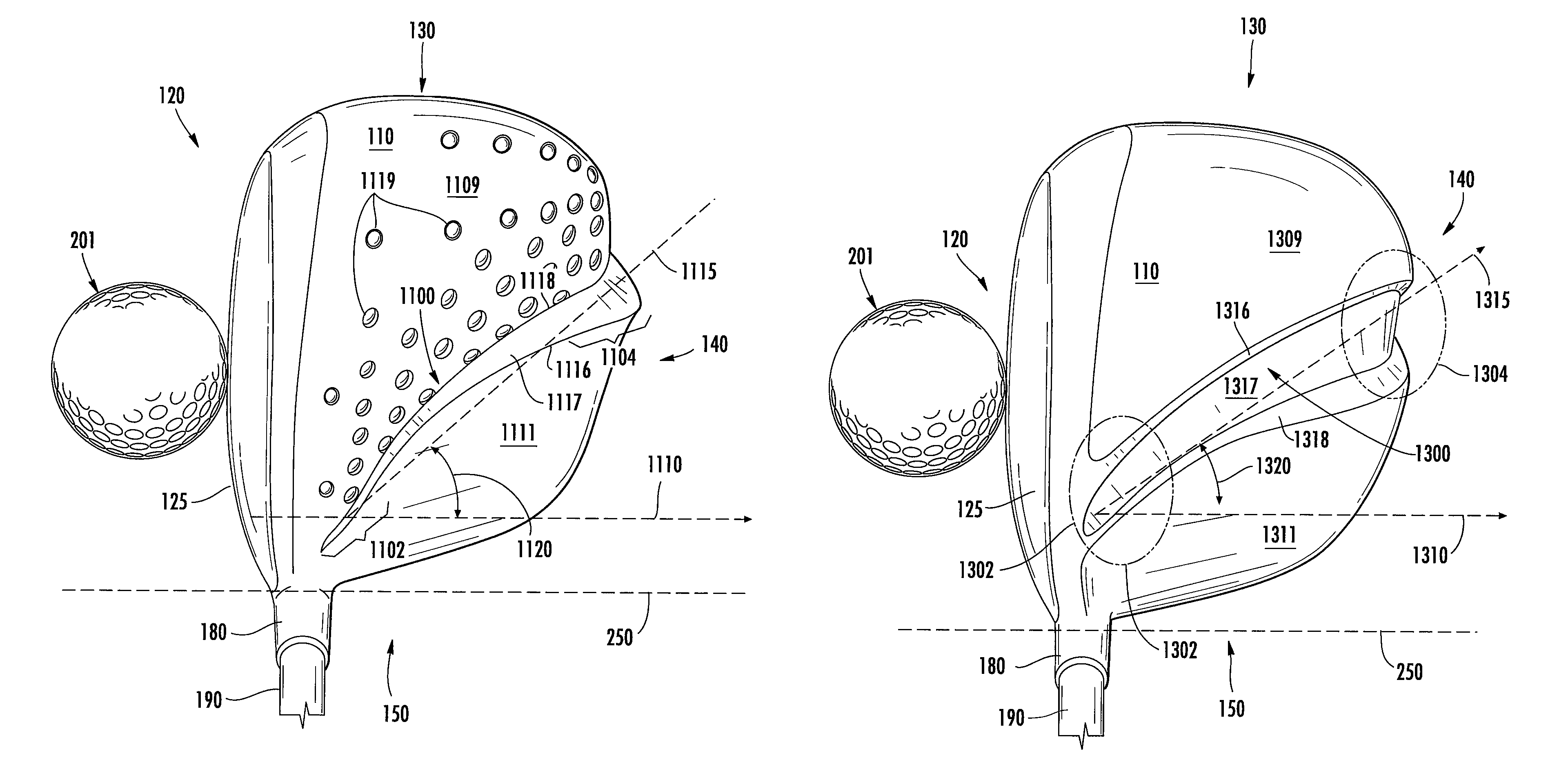 Golf club head with visual swing indicator