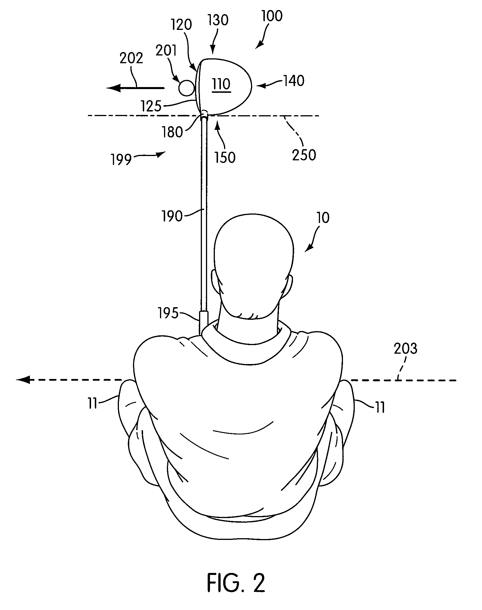 Golf club head with visual swing indicator