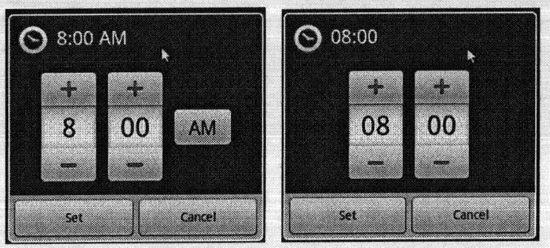 Method and device for setting time in touch way