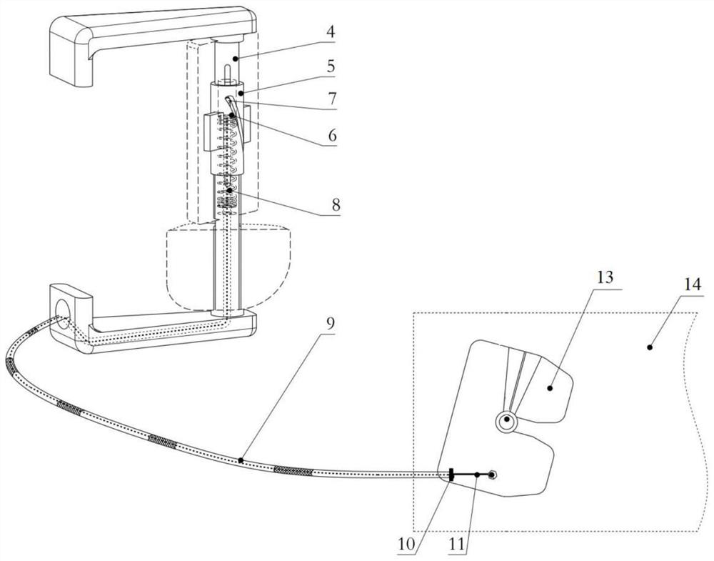 Semitrailer rearview mirror device with turning follow-up function