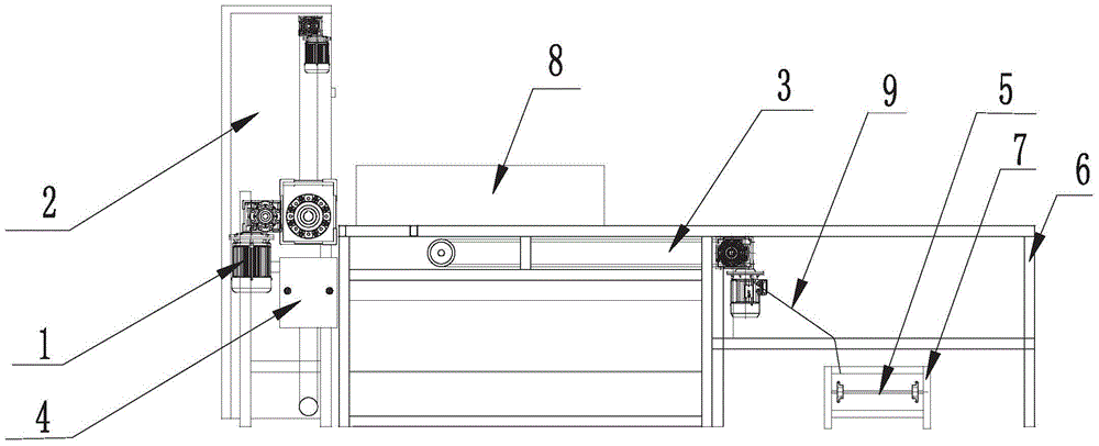 Assembly line capable of enabling fruits to be fed by automatically overturning basket and conveying vacant basket