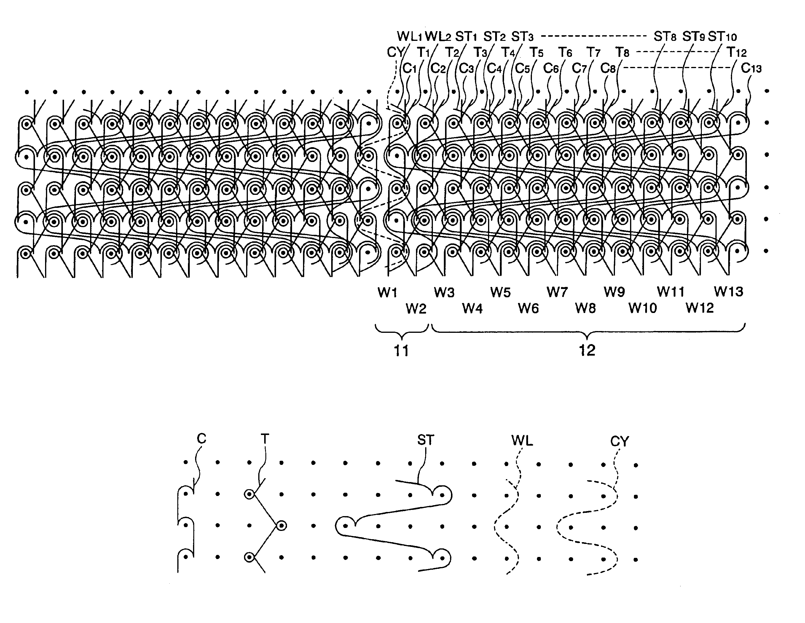 Warp knitted tape for slide fastener