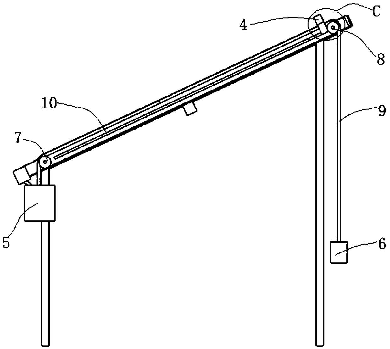 Photovoltaic power generation bracket for improving solar energy conversion rate and an installation and construction method thereof