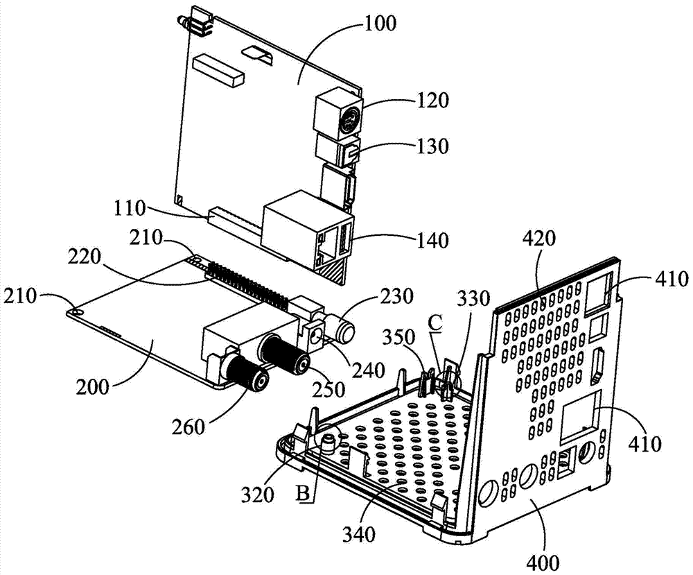 PCB fixing structure of set-top box