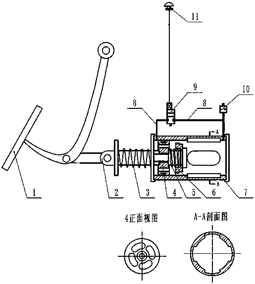 An intelligent self-locking damper for preventing automobile throttle from being misstepped