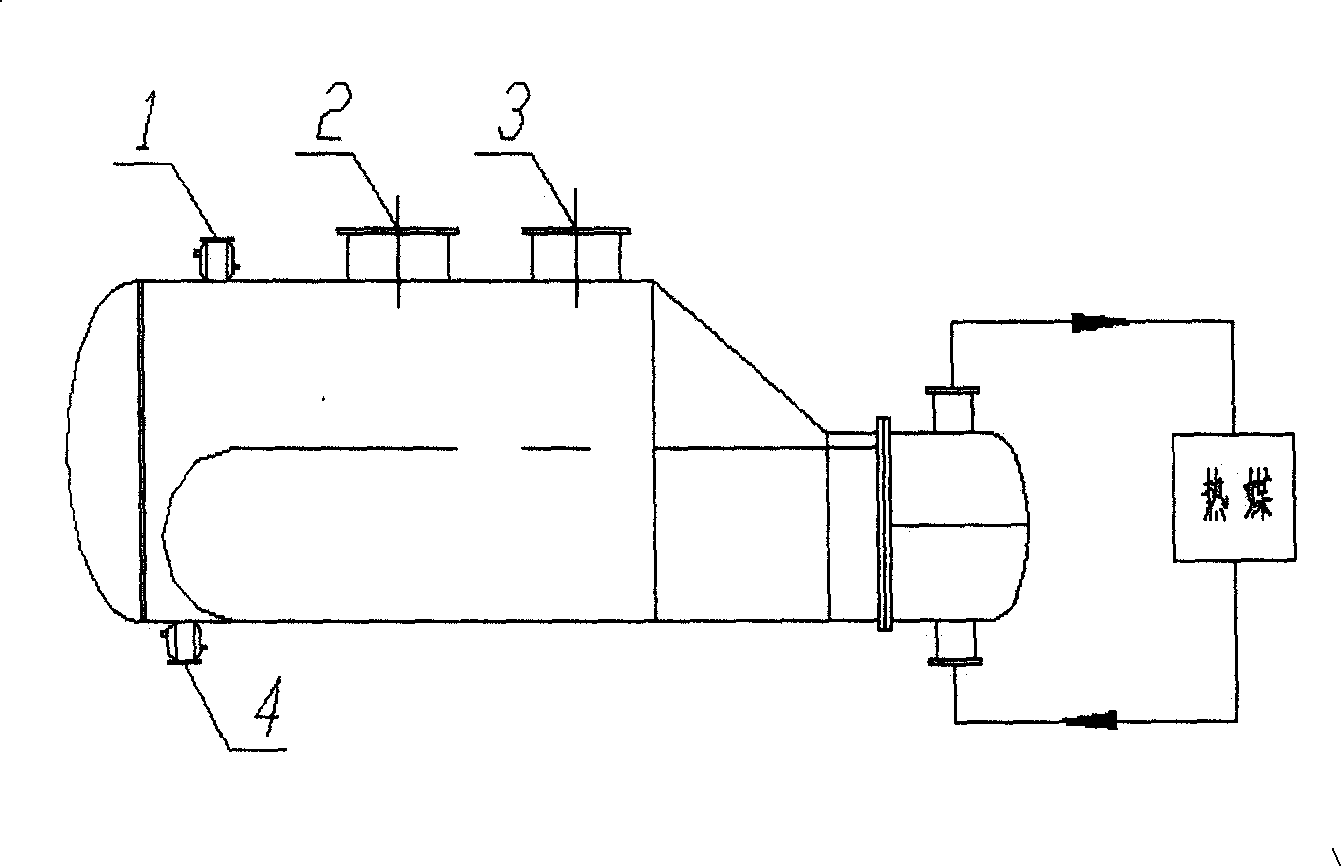 Reboiler for material of high viscosity,high solidifying point and intensified heat sensitivity