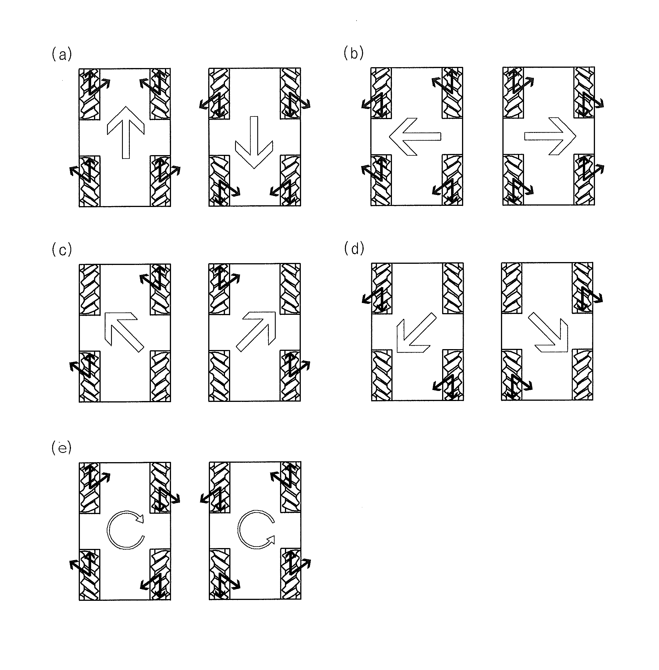 Width variable structure of moving and transport means using mecanum wheels