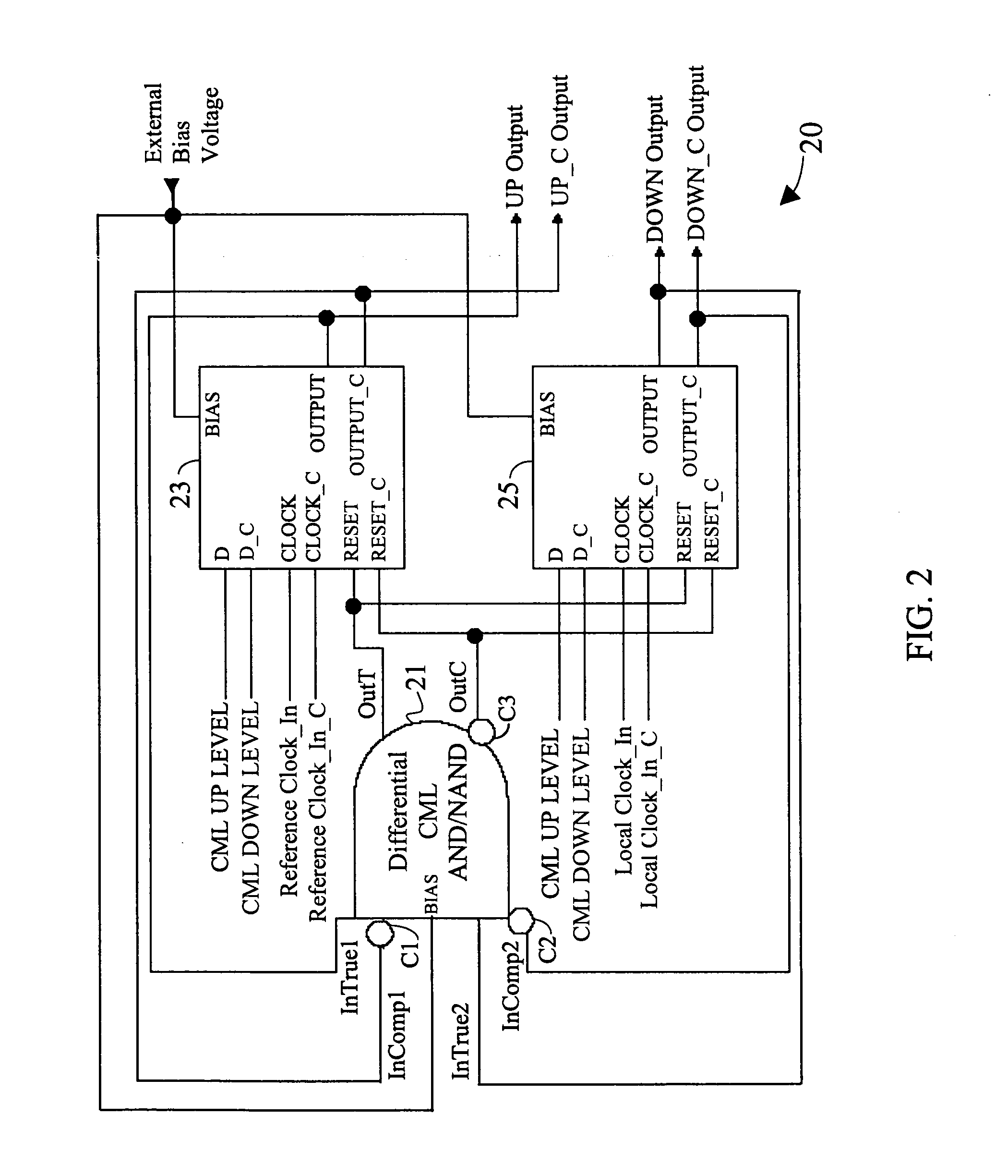 Differential current mode phase/frequency detector circuit