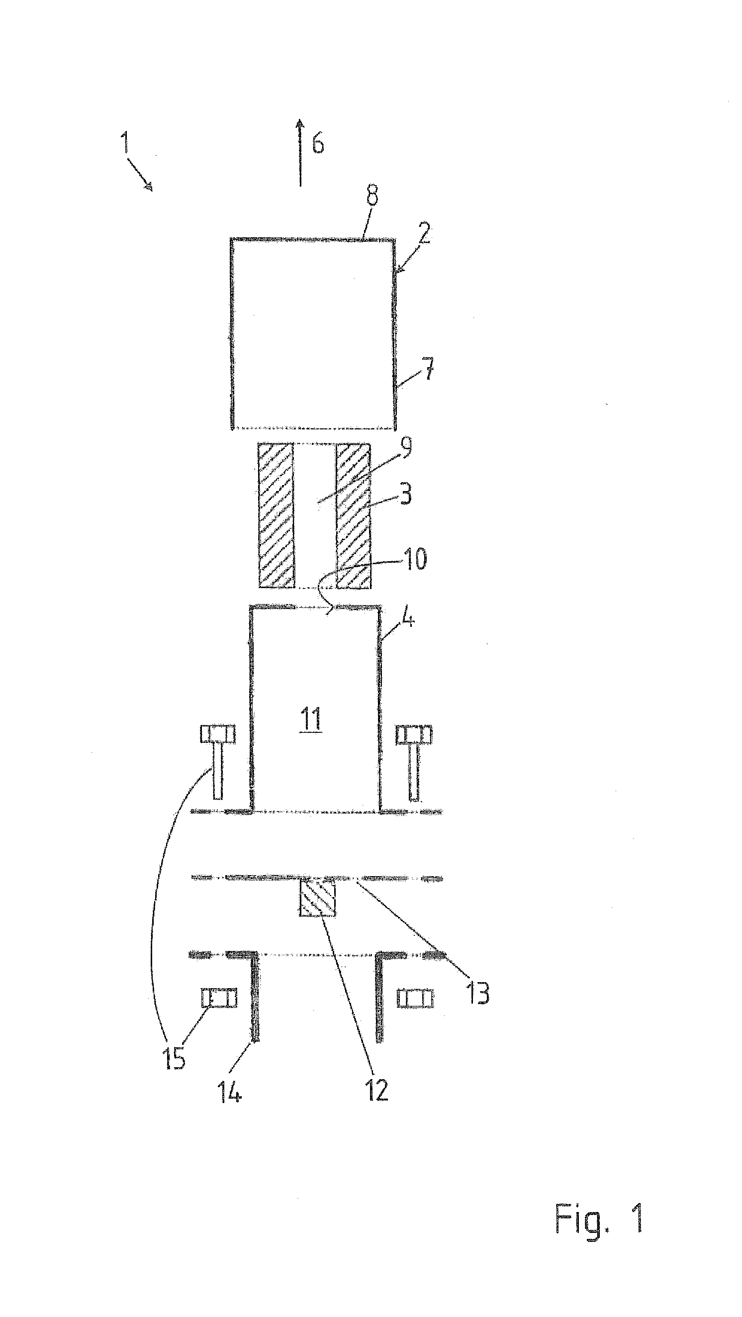 Crash box arrangement and method of detecting the intensity of an impact