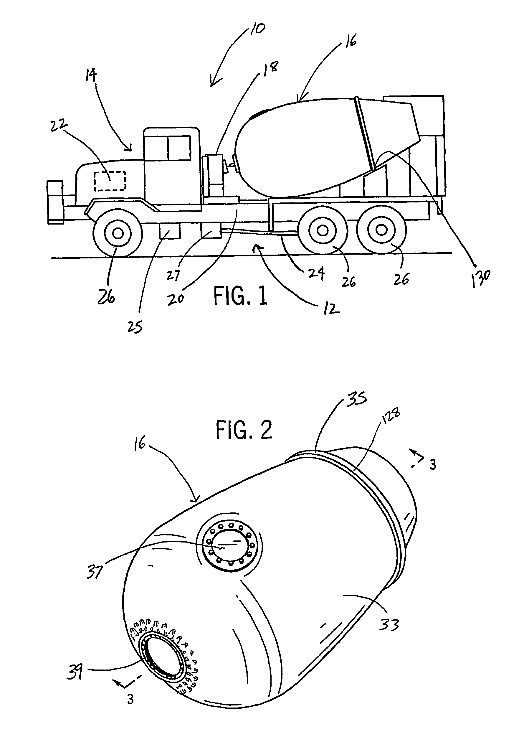 Mixing drum blade support