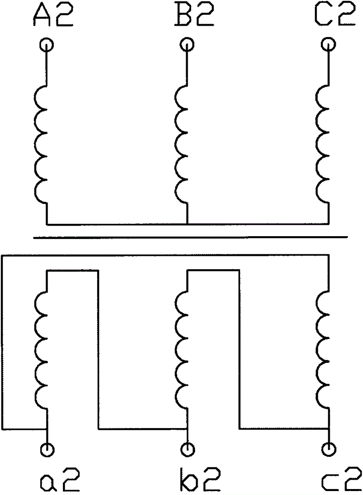 Side-extended-triangle-shaped autotransformer