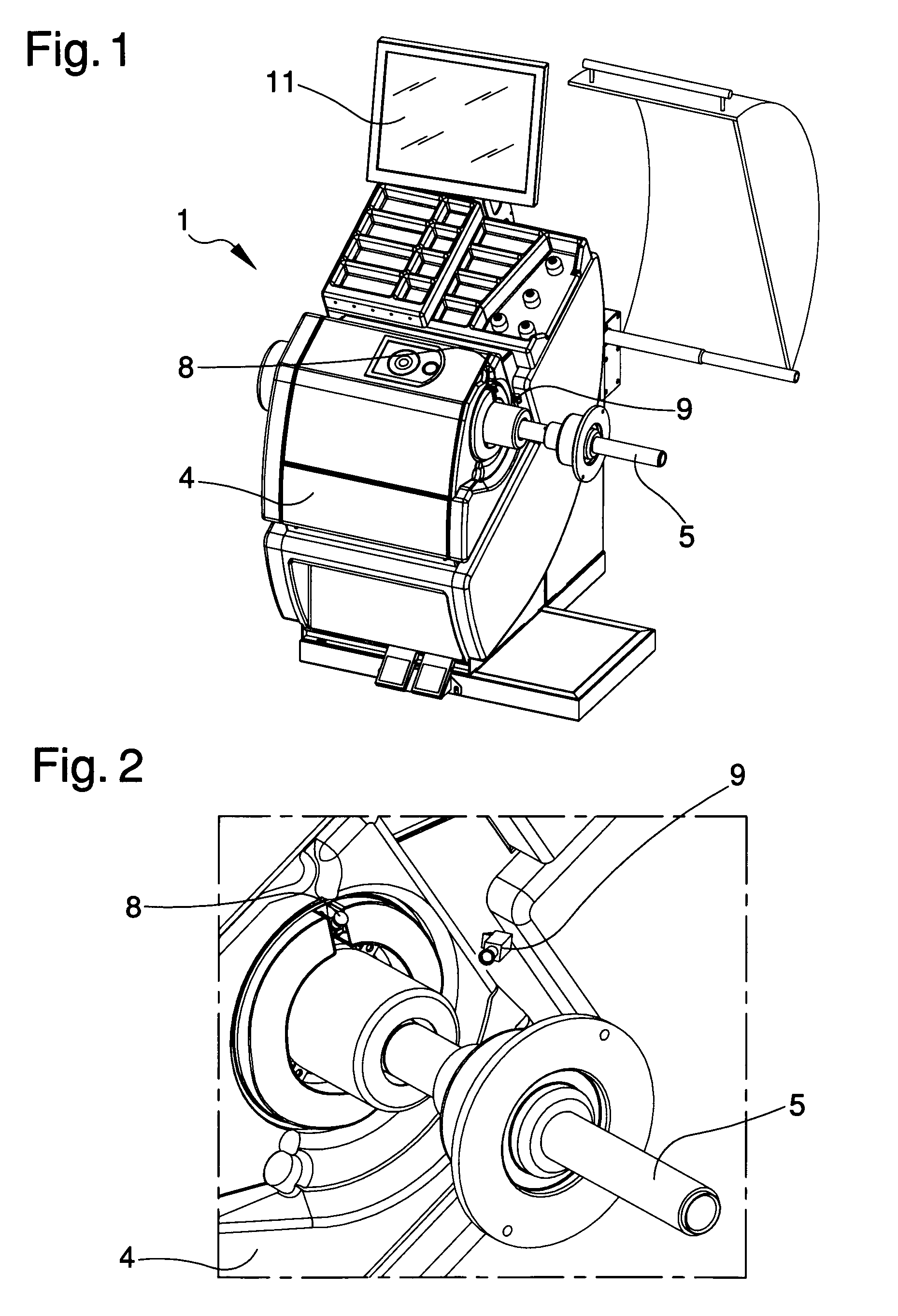 Method for detecting the shape and/or dimensions of a wheel on vehicle repair workshop machines or the like