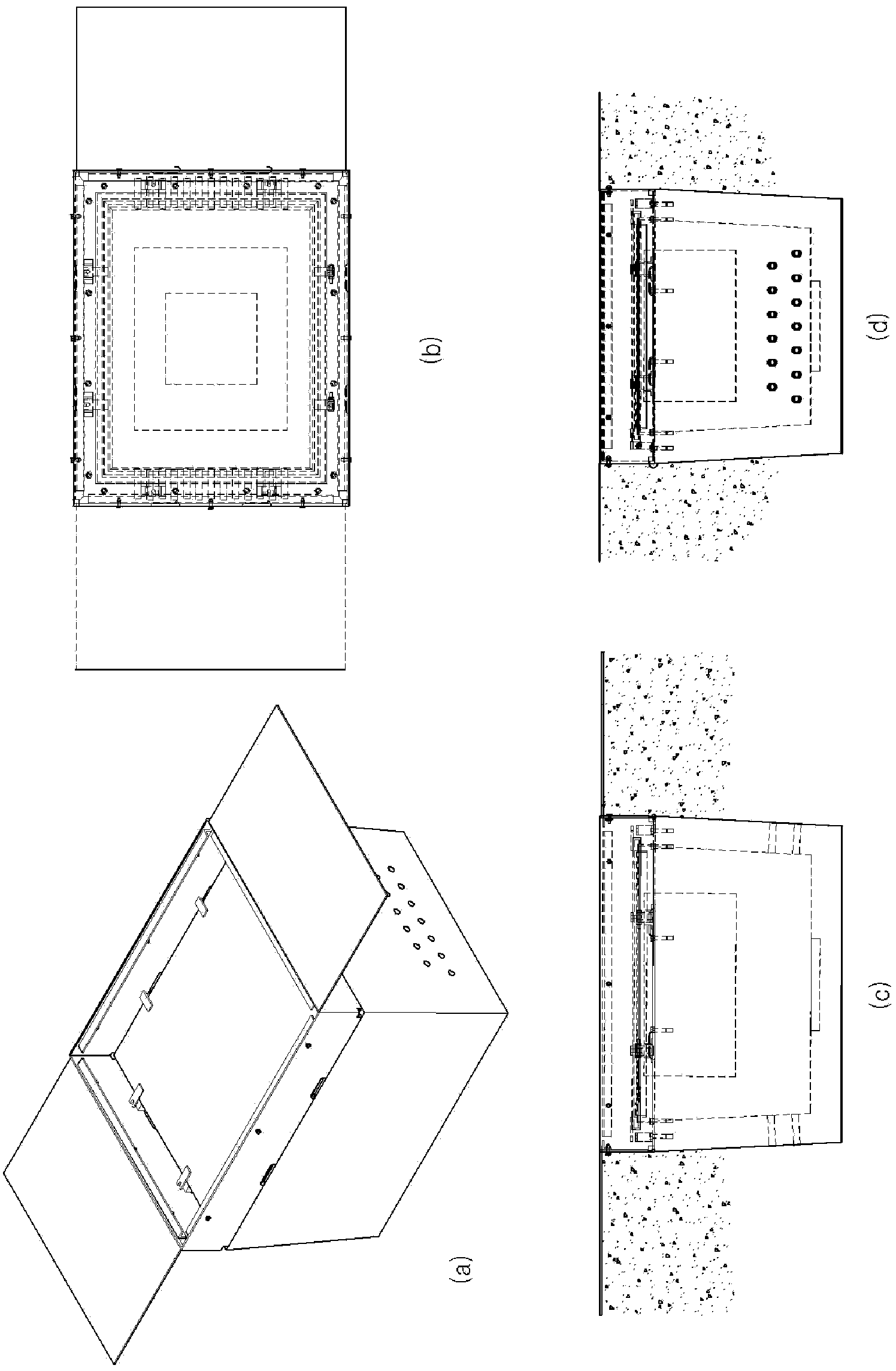 Passive underground container system for electric equipment