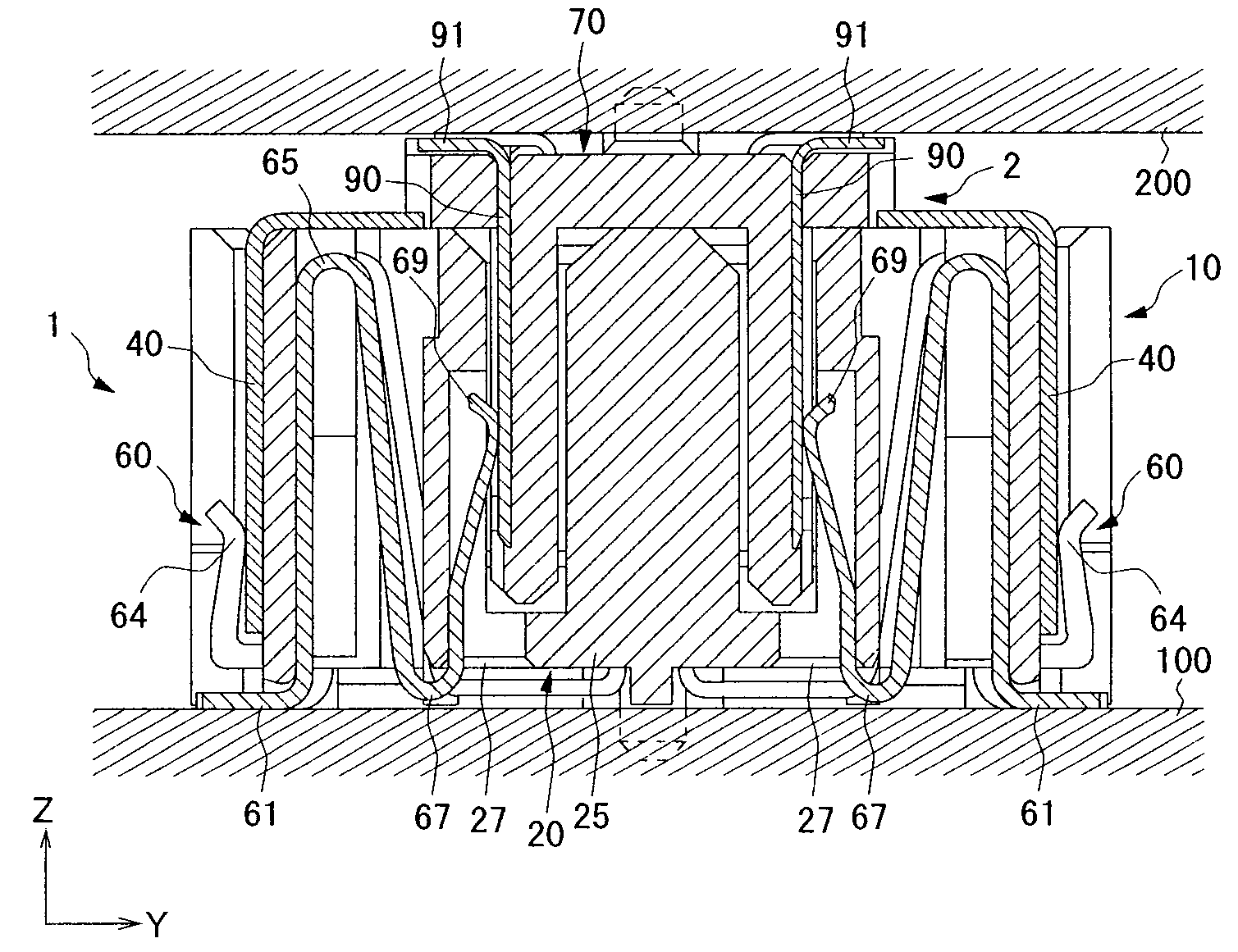 Electric connector with shields on mating housings