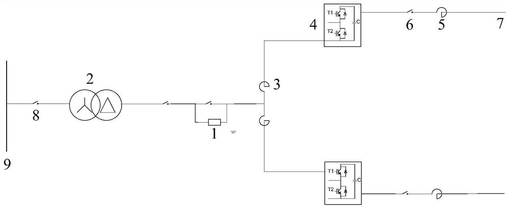 Transformer and converter valve charging test circuit and method