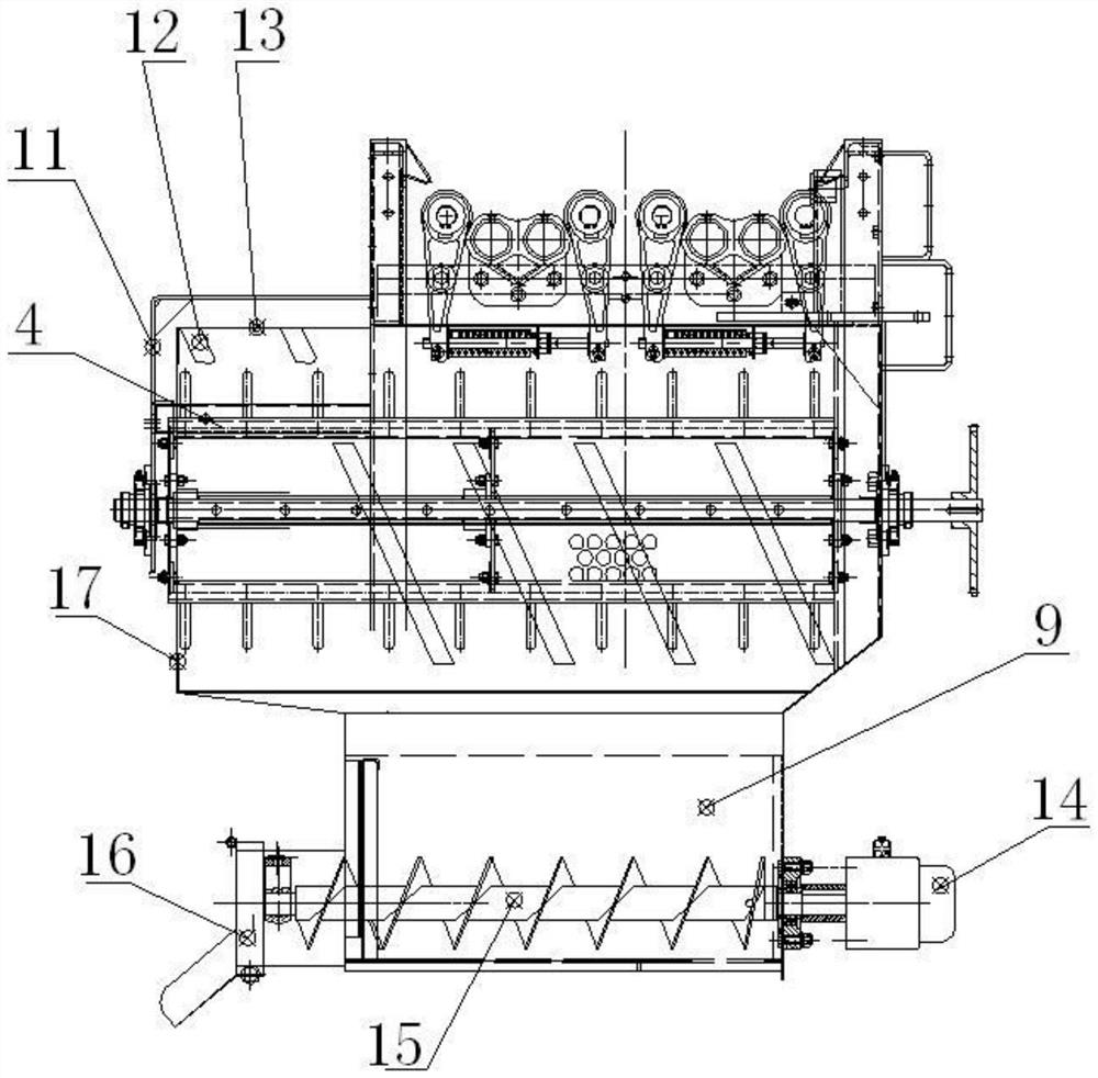 Peeling type corn combine harvester and subtending leaf and seed separating and collecting device thereof