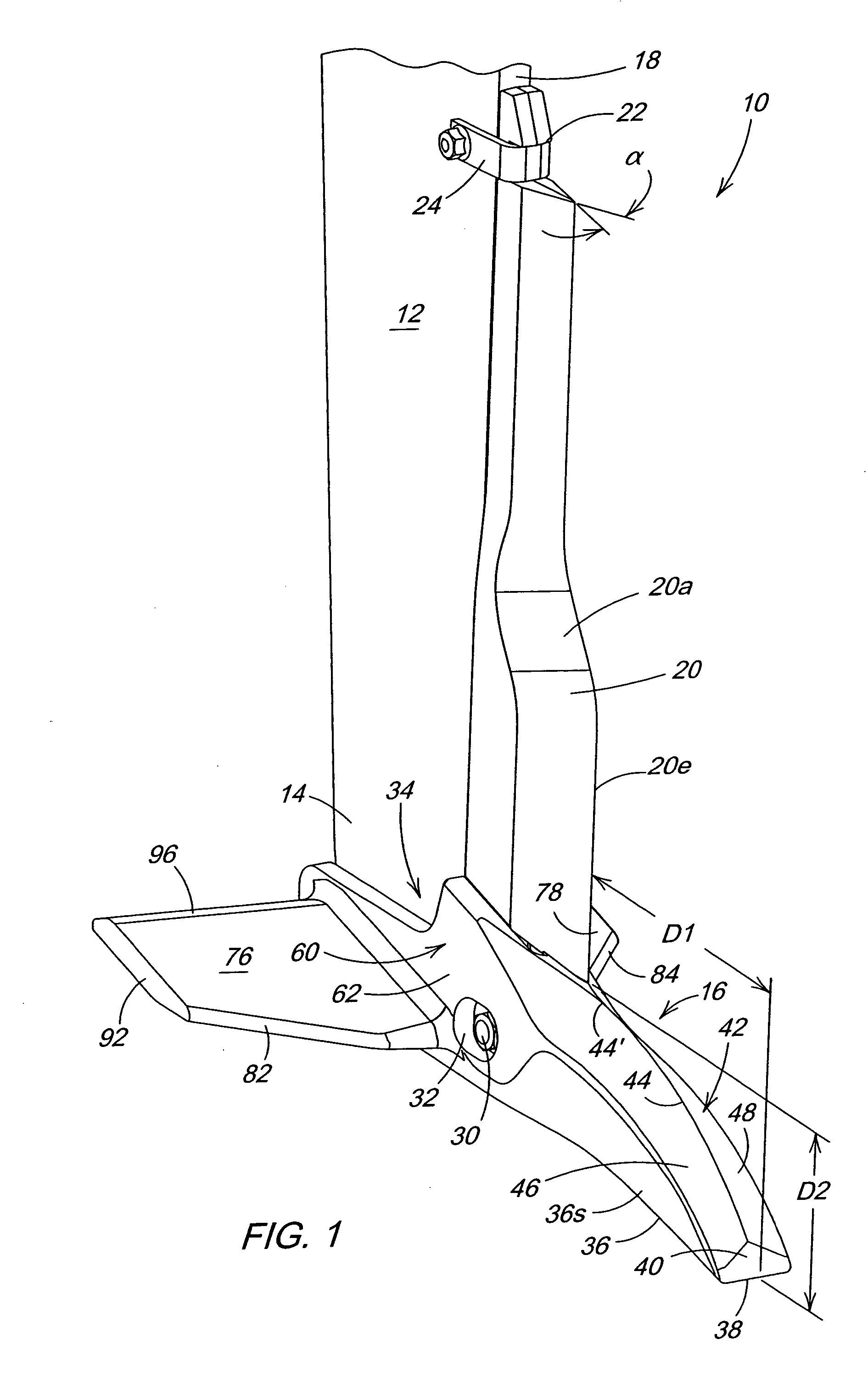 Low disturbance deep tillage point