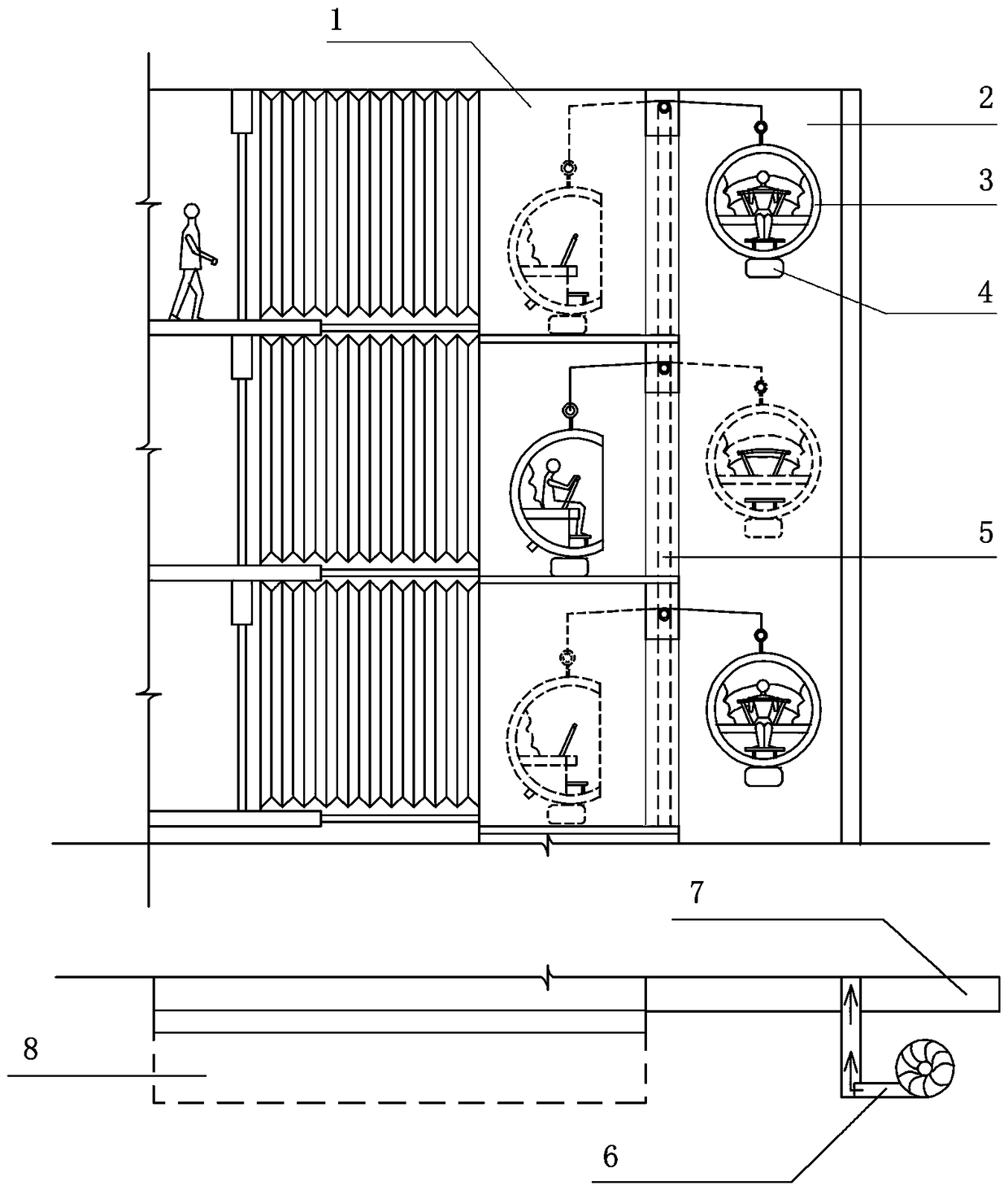 Slow-falling fire rescue pipeline for the elderly