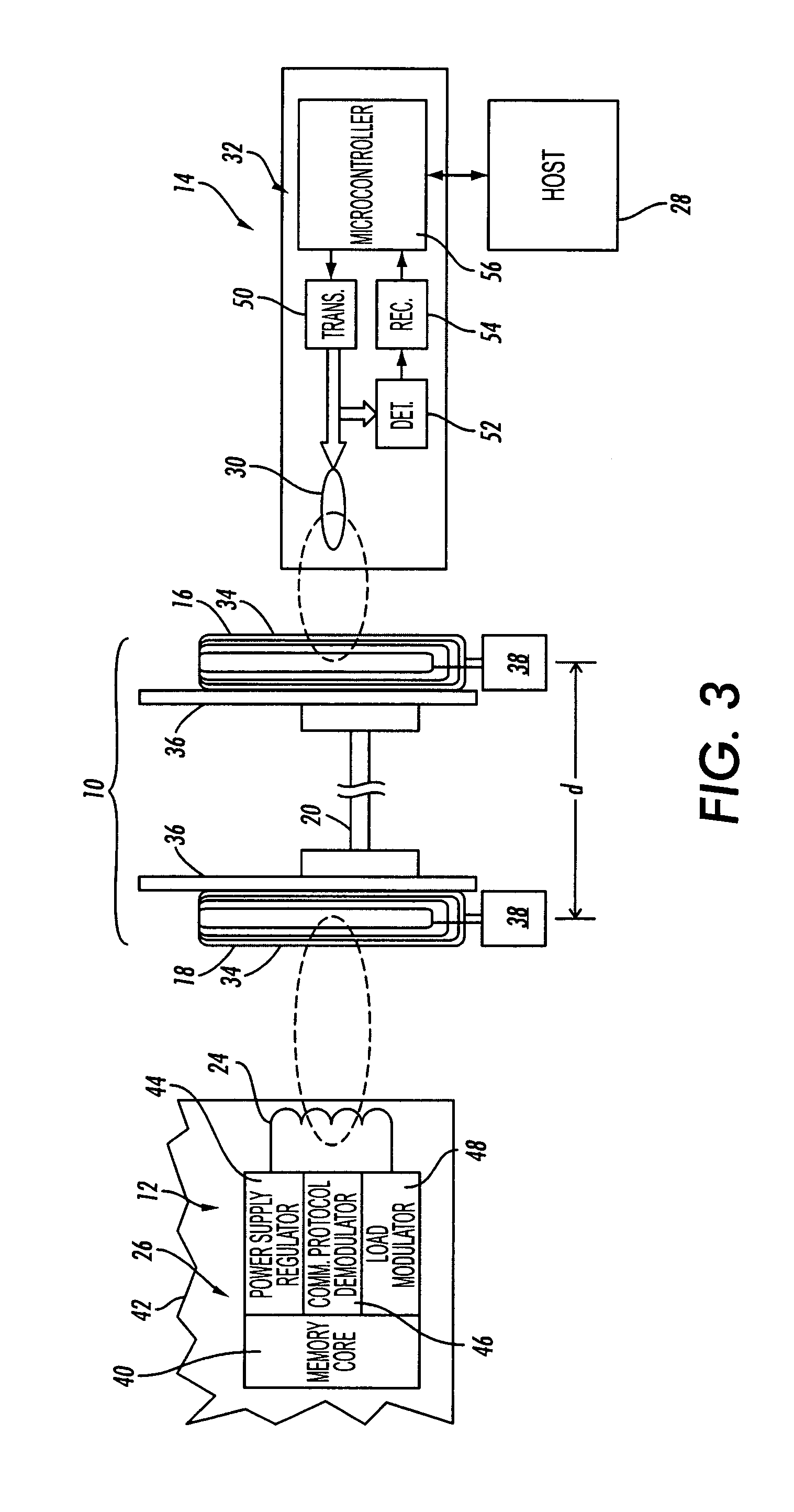 Module with RFID tag and associated bridge antenna