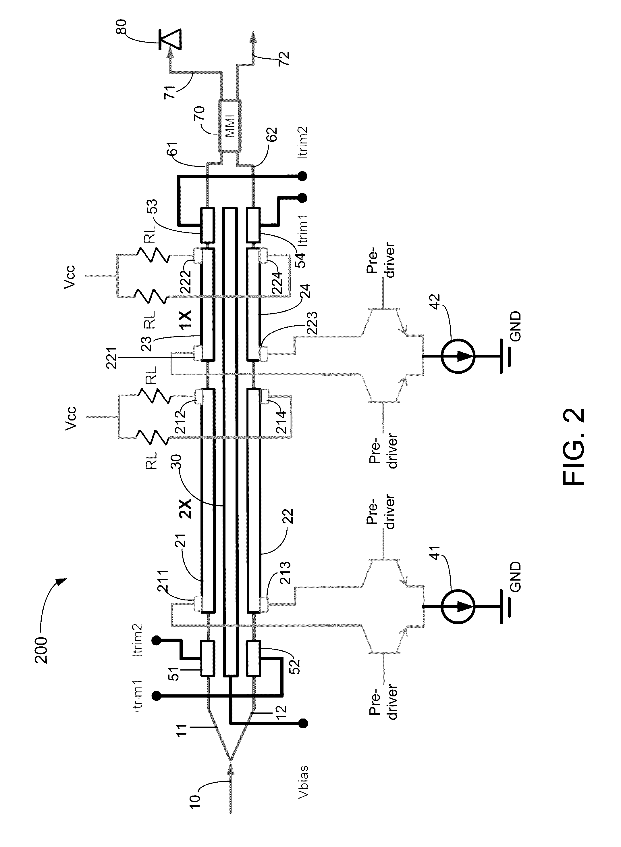 Mzm linear driver for silicon photonics device characterized as two-channel wavelength combiner and locker