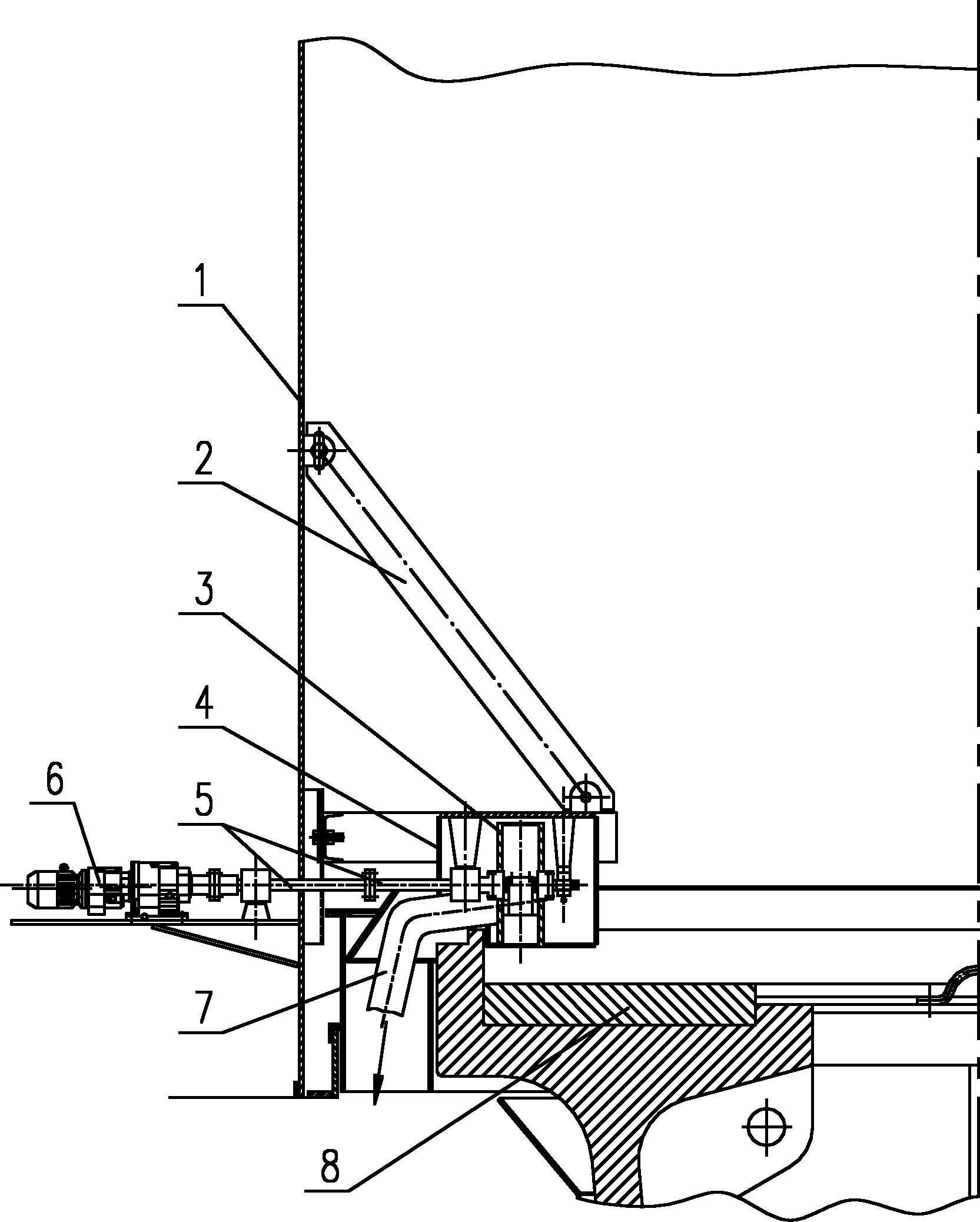 Iron removal device in vertical roller mill