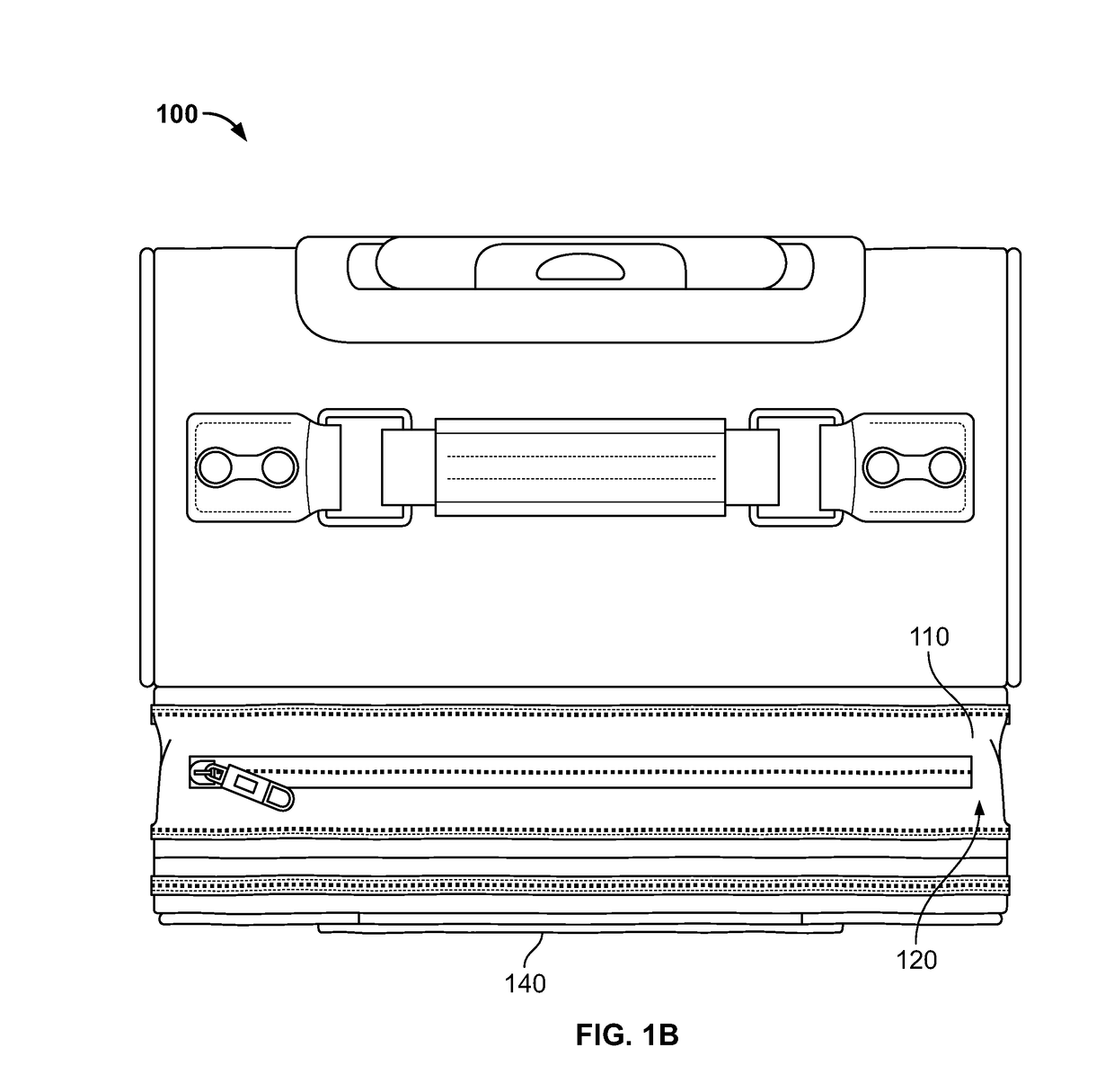 Luggage with hidden storage compartment within expandable area