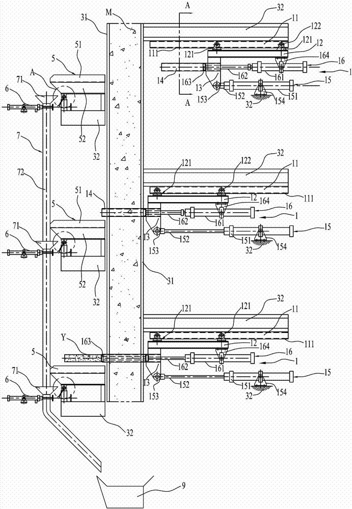 Coal cake density measuring device and coal cake sampling and measuring device