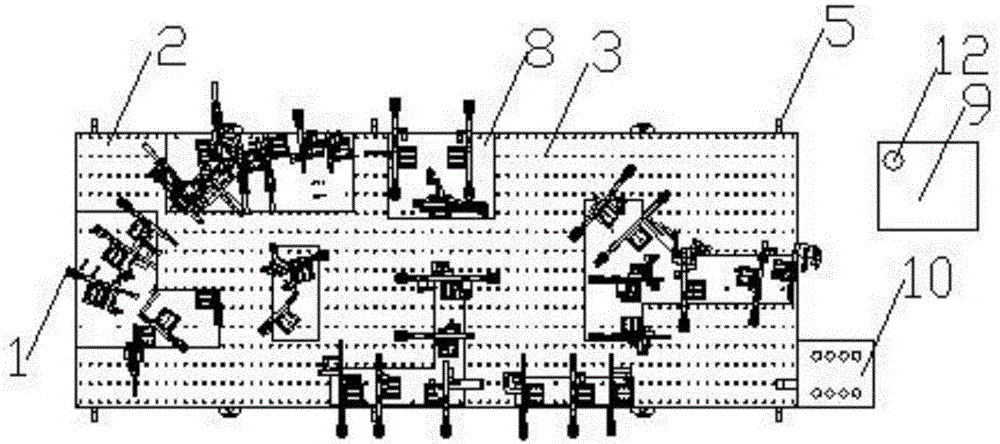 White body trial manufacturing side wall integrated clamp and working method thereof