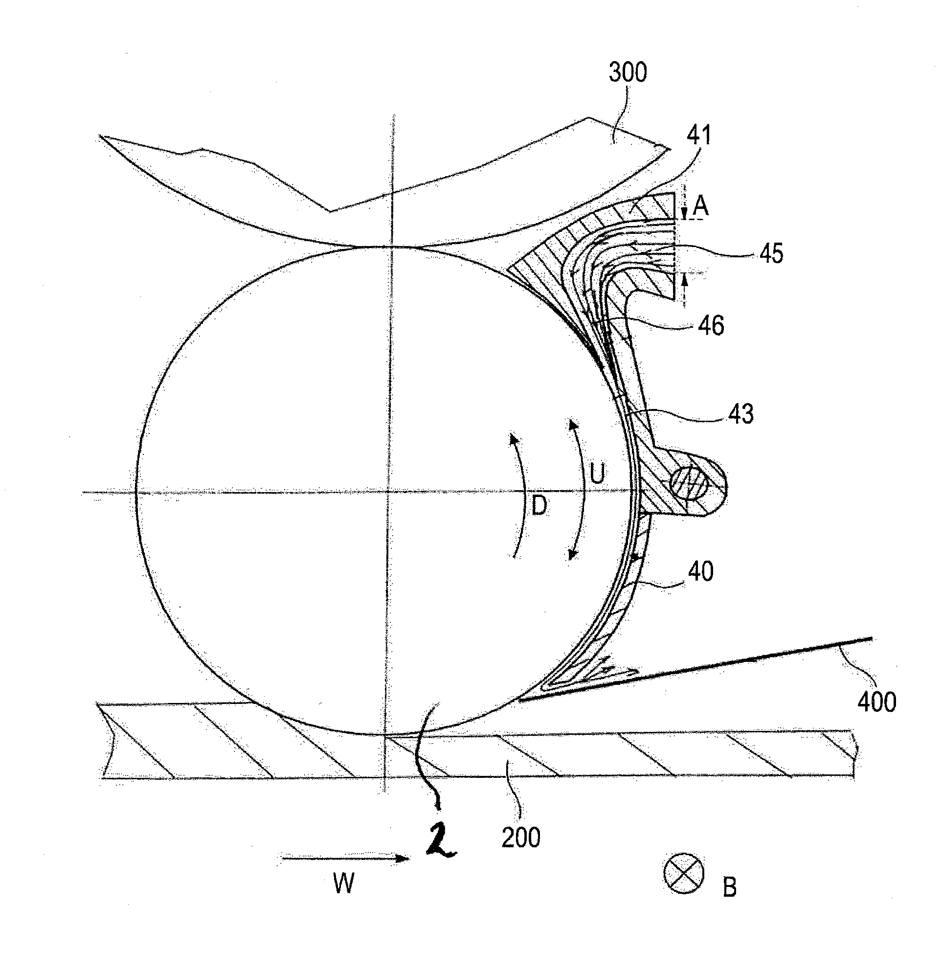 Device for Straightening a Flow for Cooling a Roll or a Metal Strip