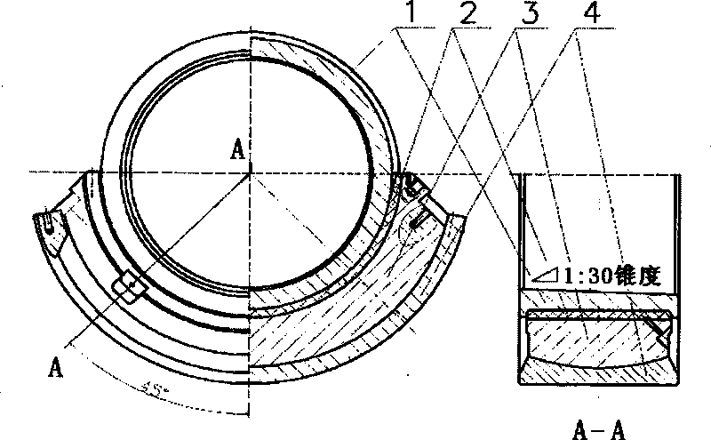 Sliding bearing of roller presser