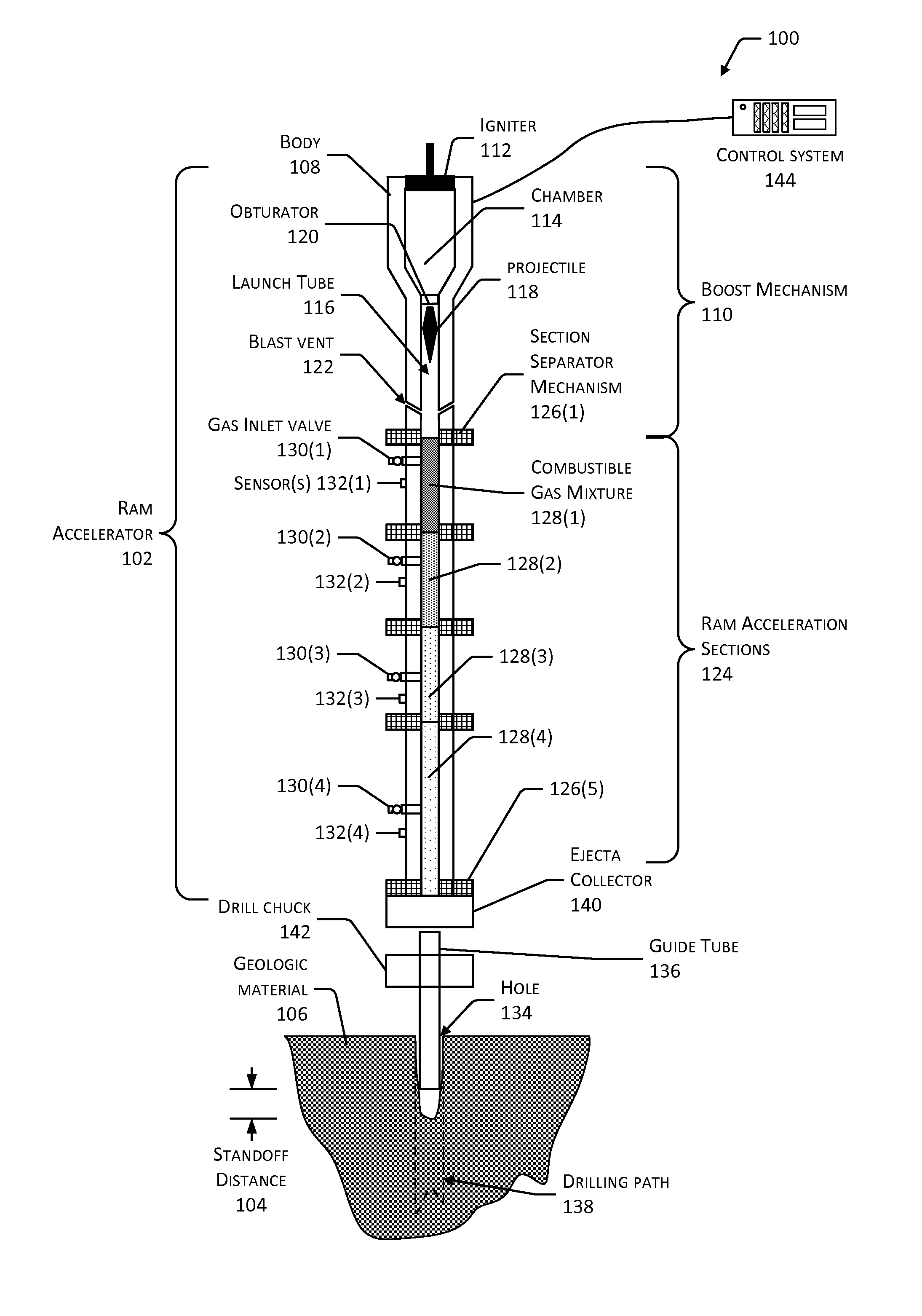 Ram accelerator system with endcap