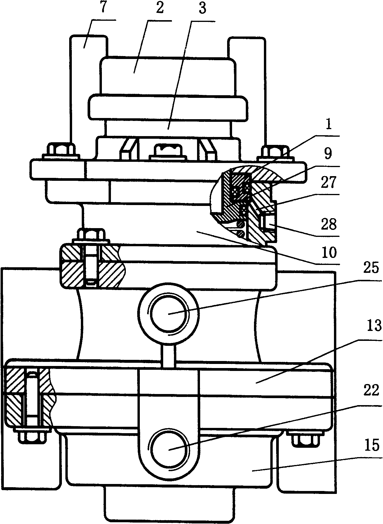 Two-stage electromagnetic booster braking general pump of three-inlet and multi-exit
