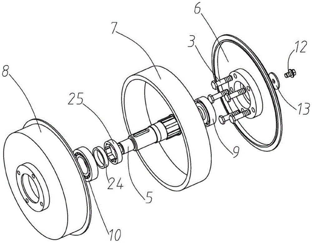 Integrated electric wheel system with de-energized electromagnetic parking brake