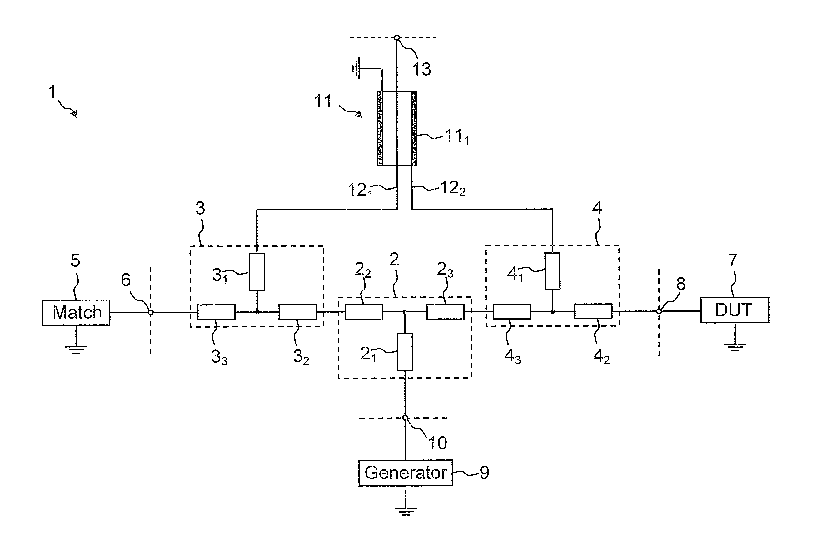 Ultra-wide band measurement bridge