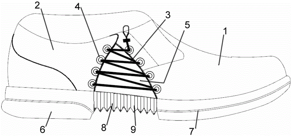 Line pulley type extensible shoe