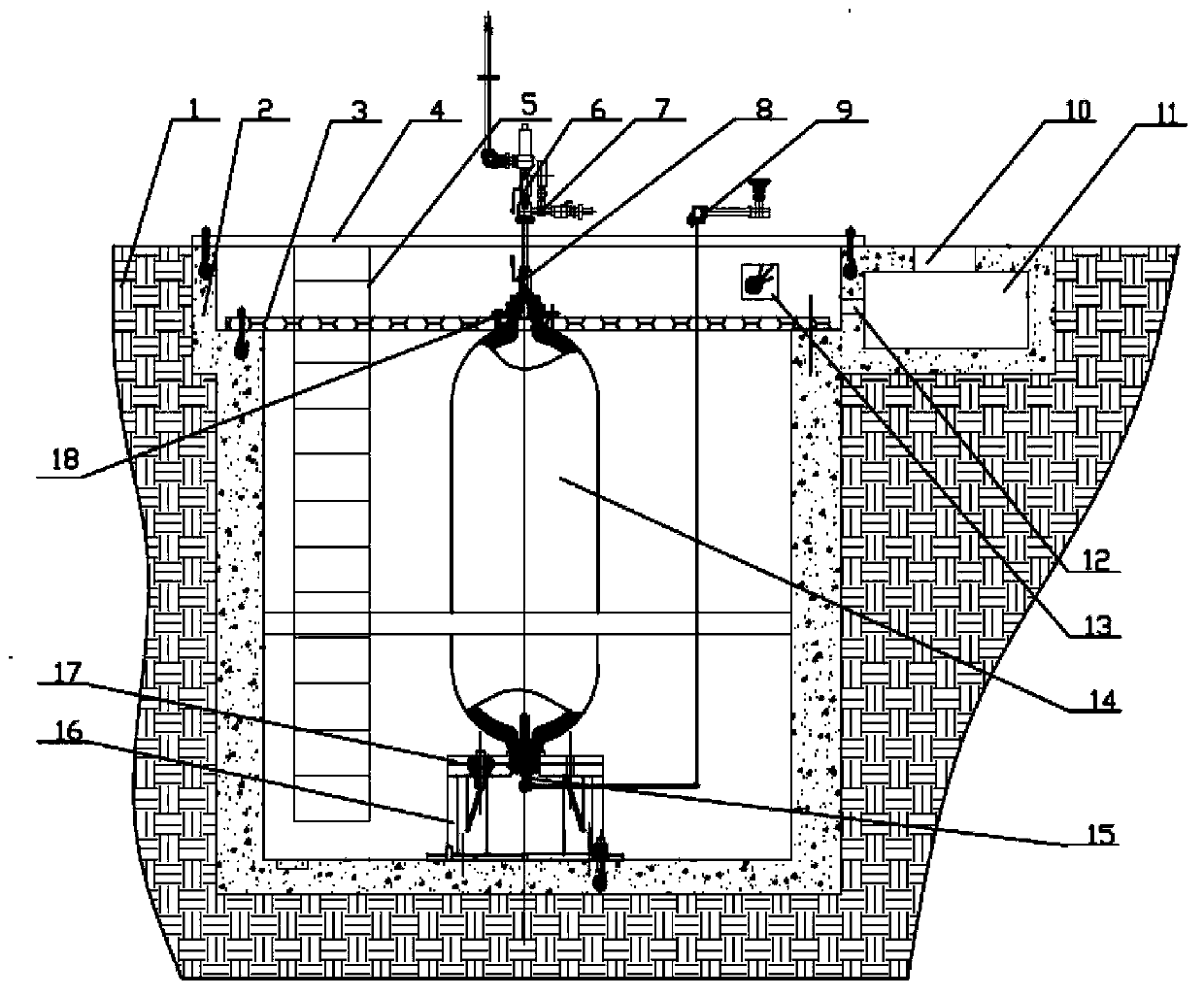 Intelligent sensing large compressed natural gas bomb type antiexplosion pressure-relief underground gas storage well