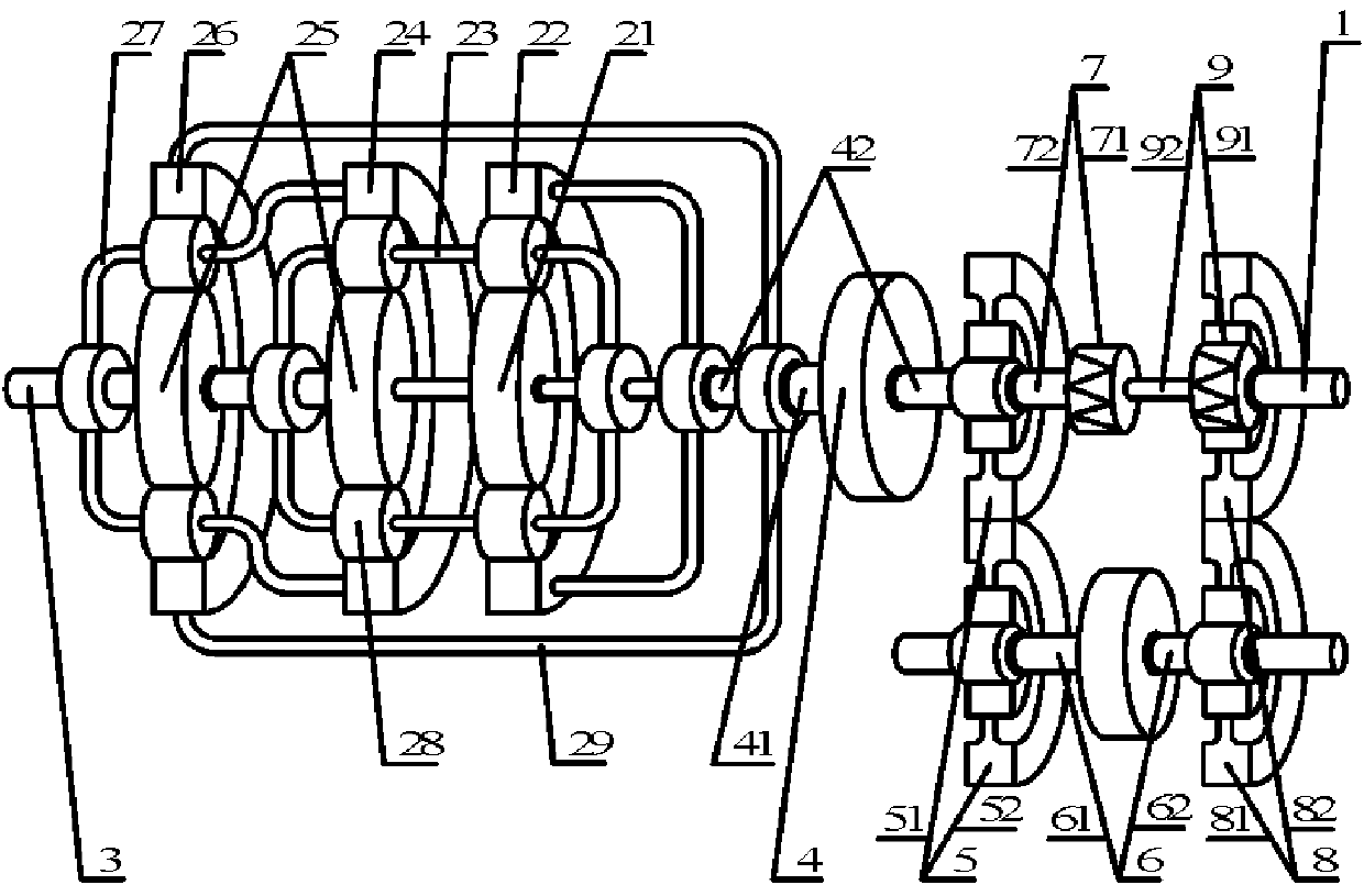 Composite centripetal turbine type hydraulic torque converter