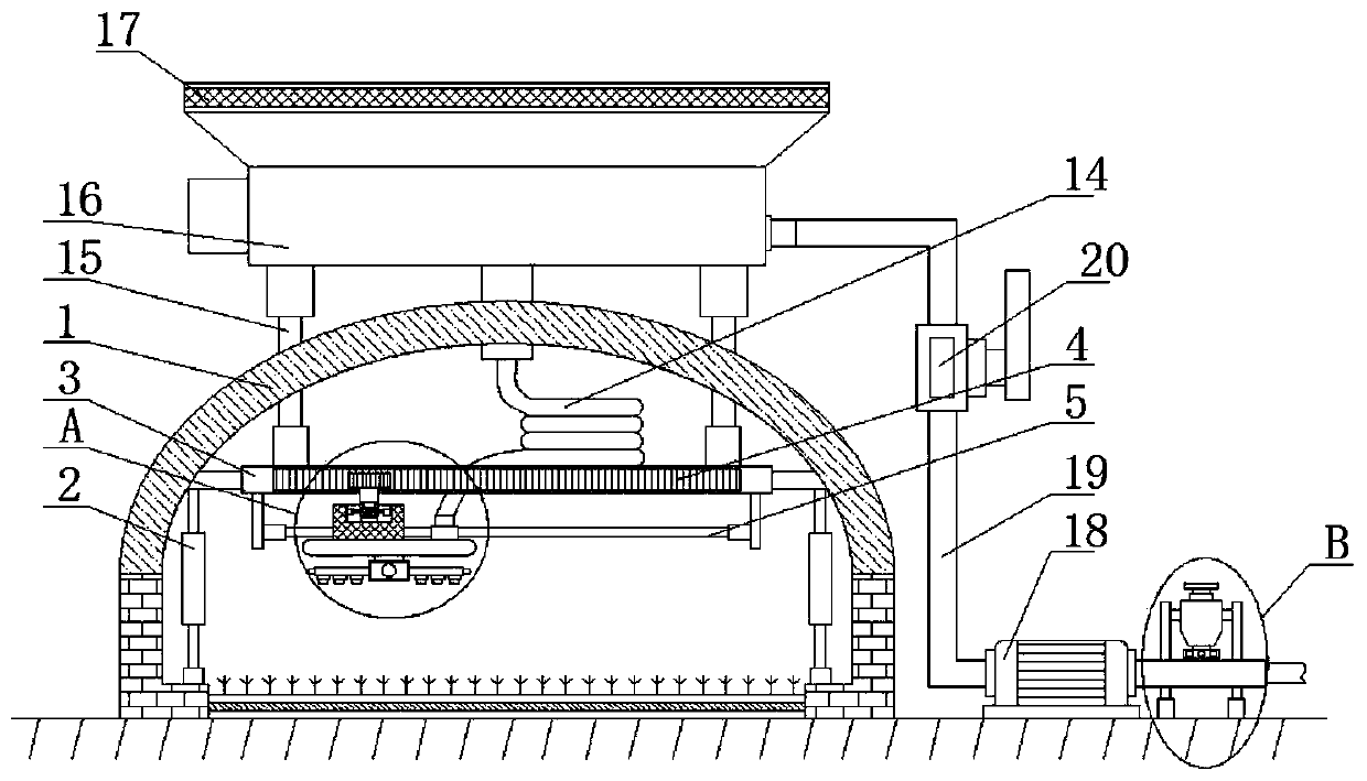 Economical irrigation device for agricultural greenhouses