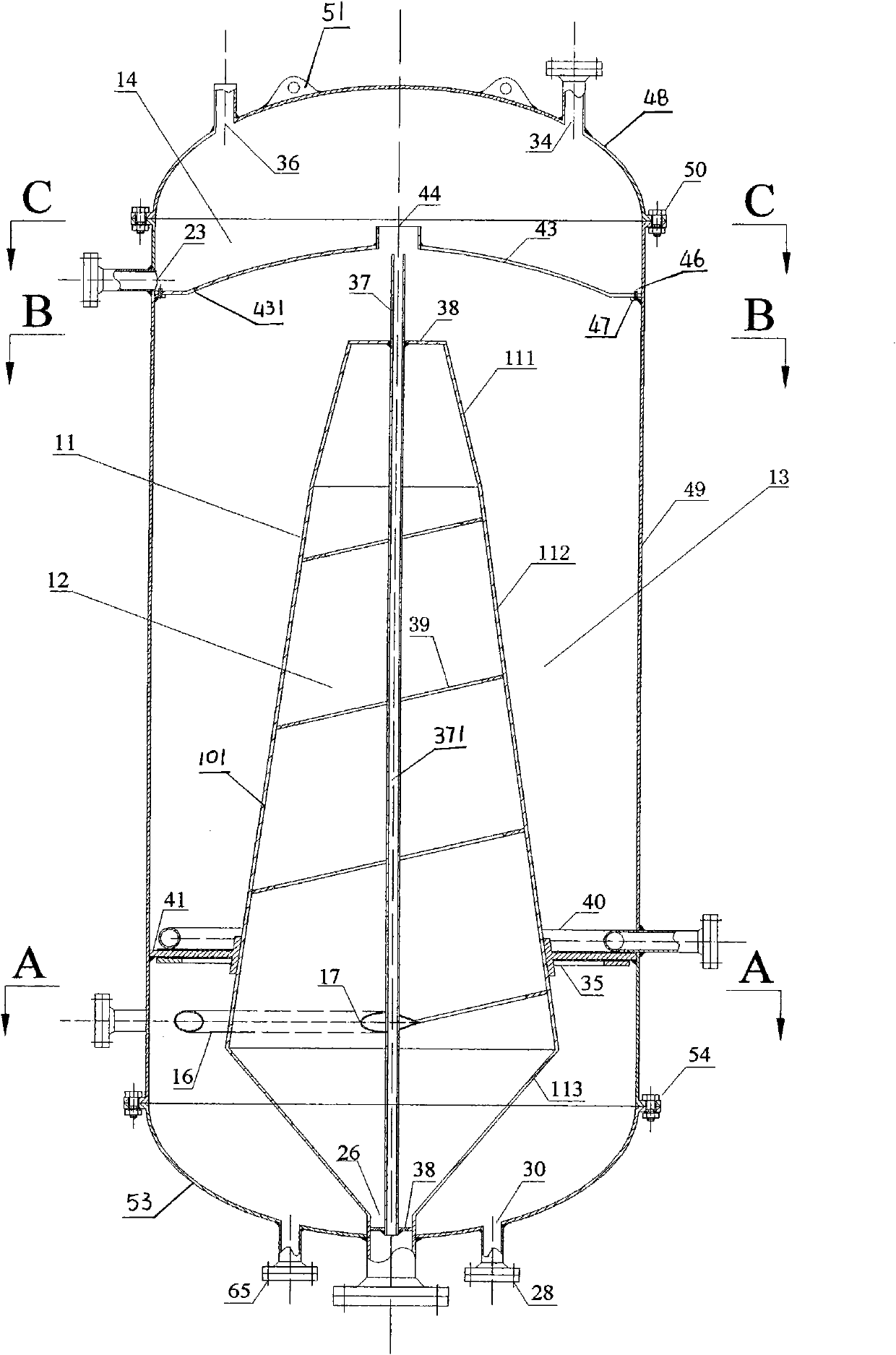 Multiphase separation method and system for processing oily waste water