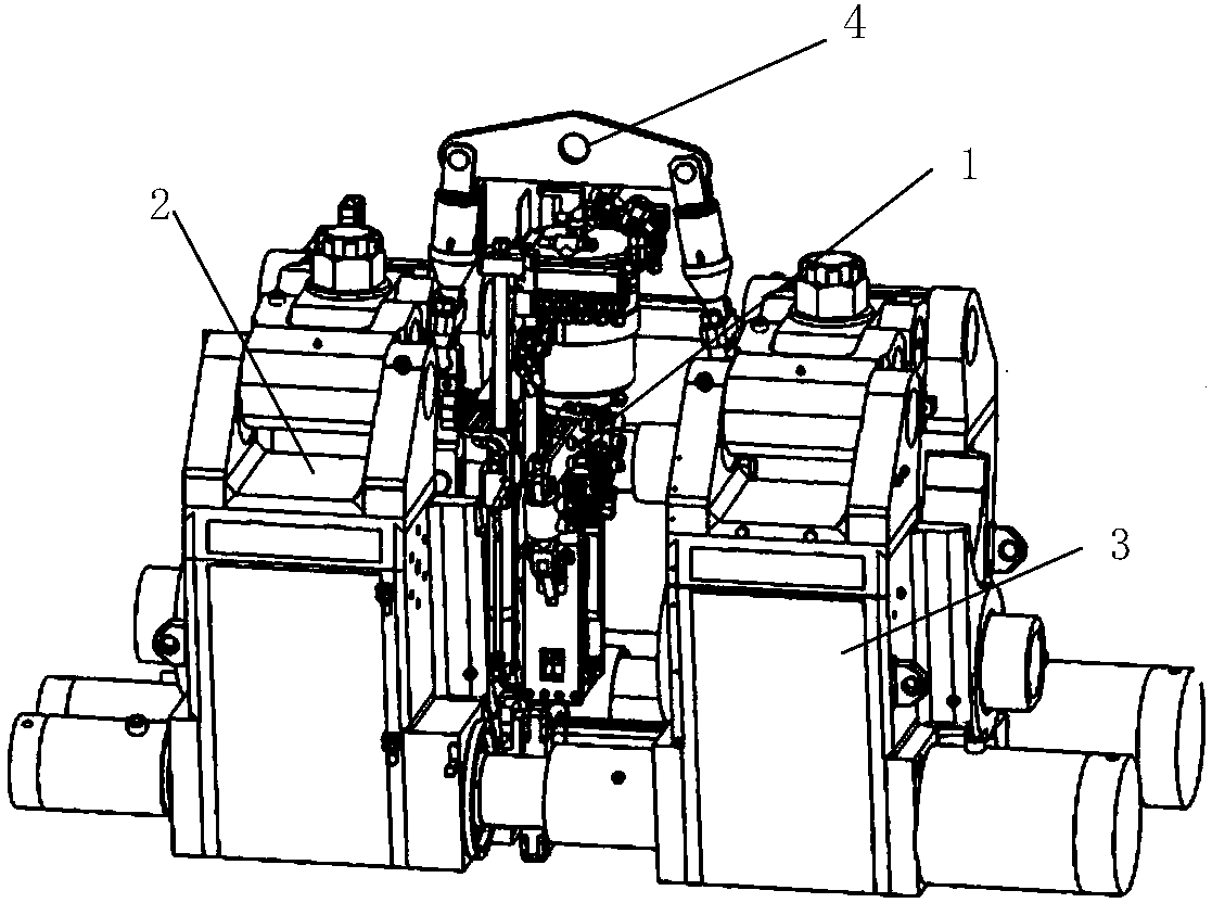 Suspension type flash butt welding and medium-frequency heat treatment mechanism for steel rails