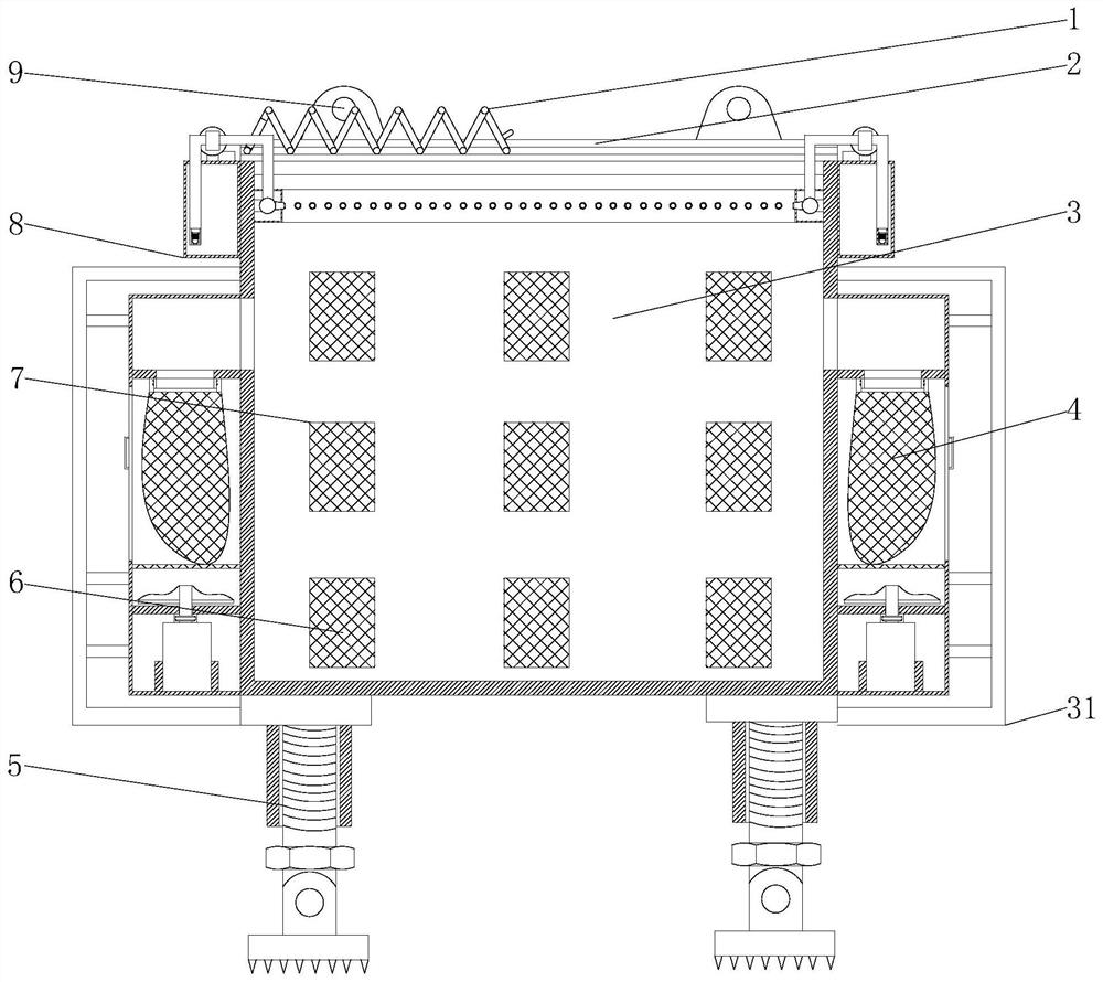 A material transport frame with anti-fall and crash-resistant functions in the construction industry