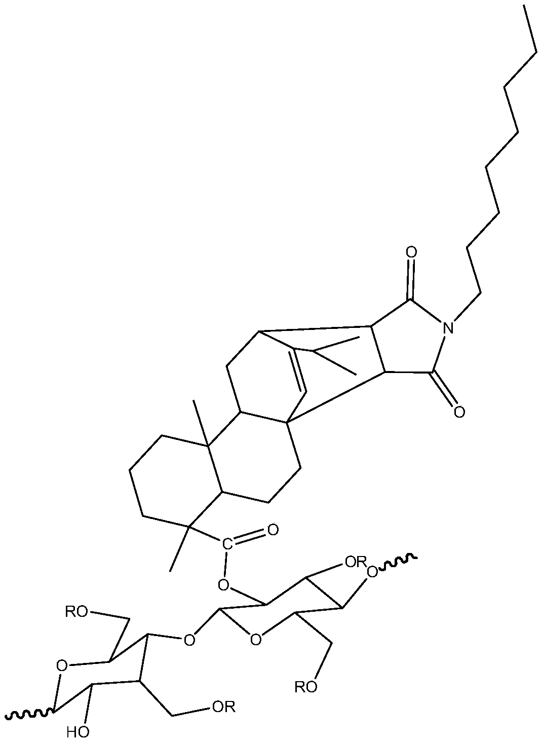 Rosin-cellulose-based polyesterimide polymer, and preparation method and application thereof