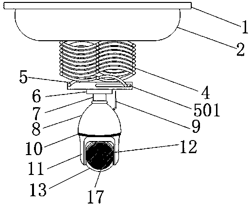 Building monitoring device convenient for height adjustment