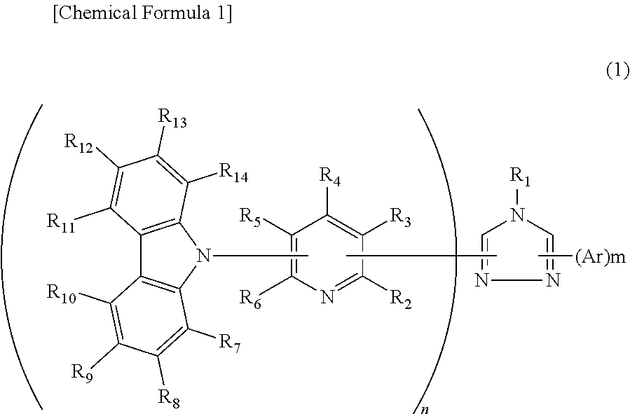 Compound having triazole ring structure to which pyridyl group is bonded, and organic electroluminescent device